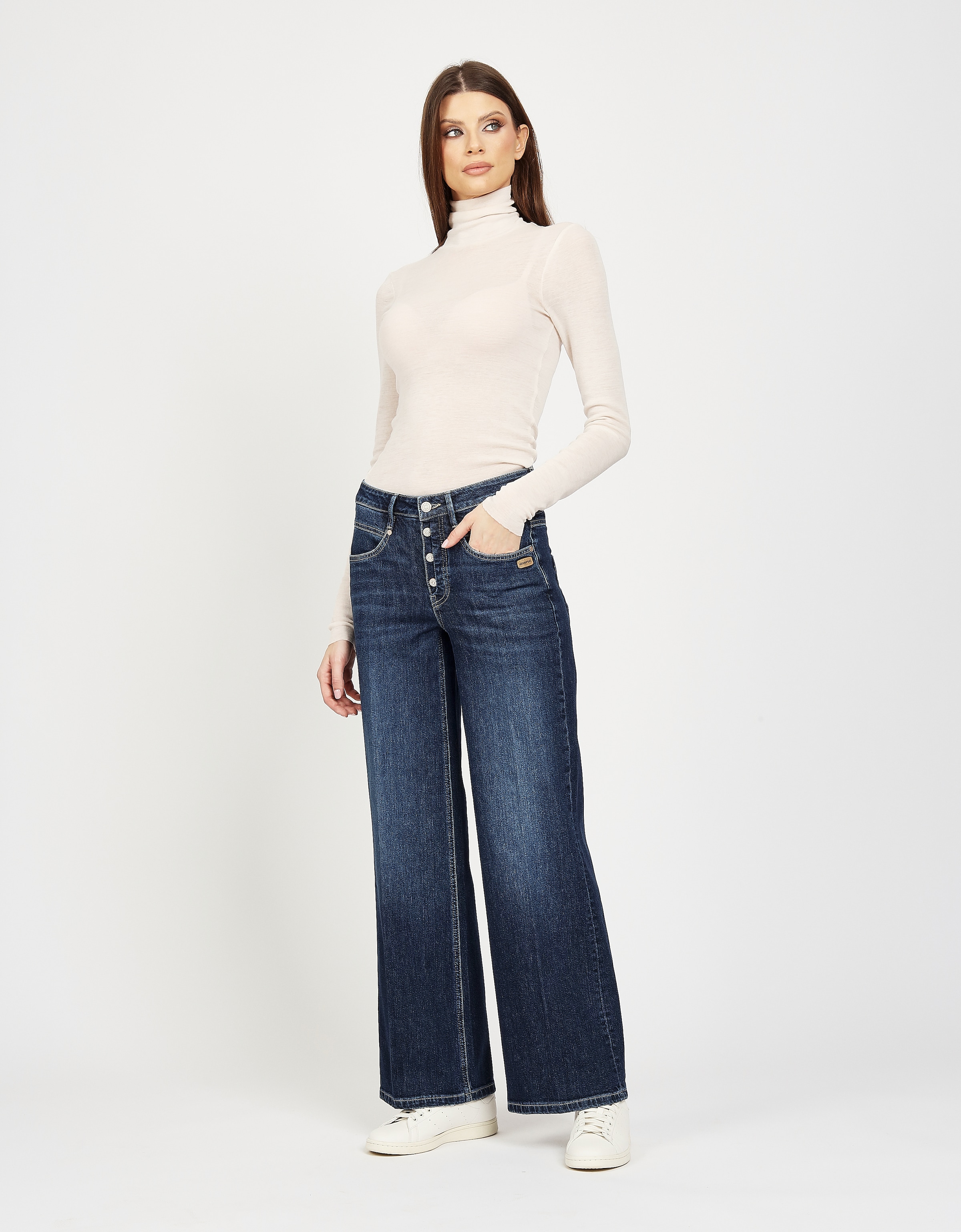 GANG Weite Jeans »94MEDINA WIDE«, mit Knopfverschluss