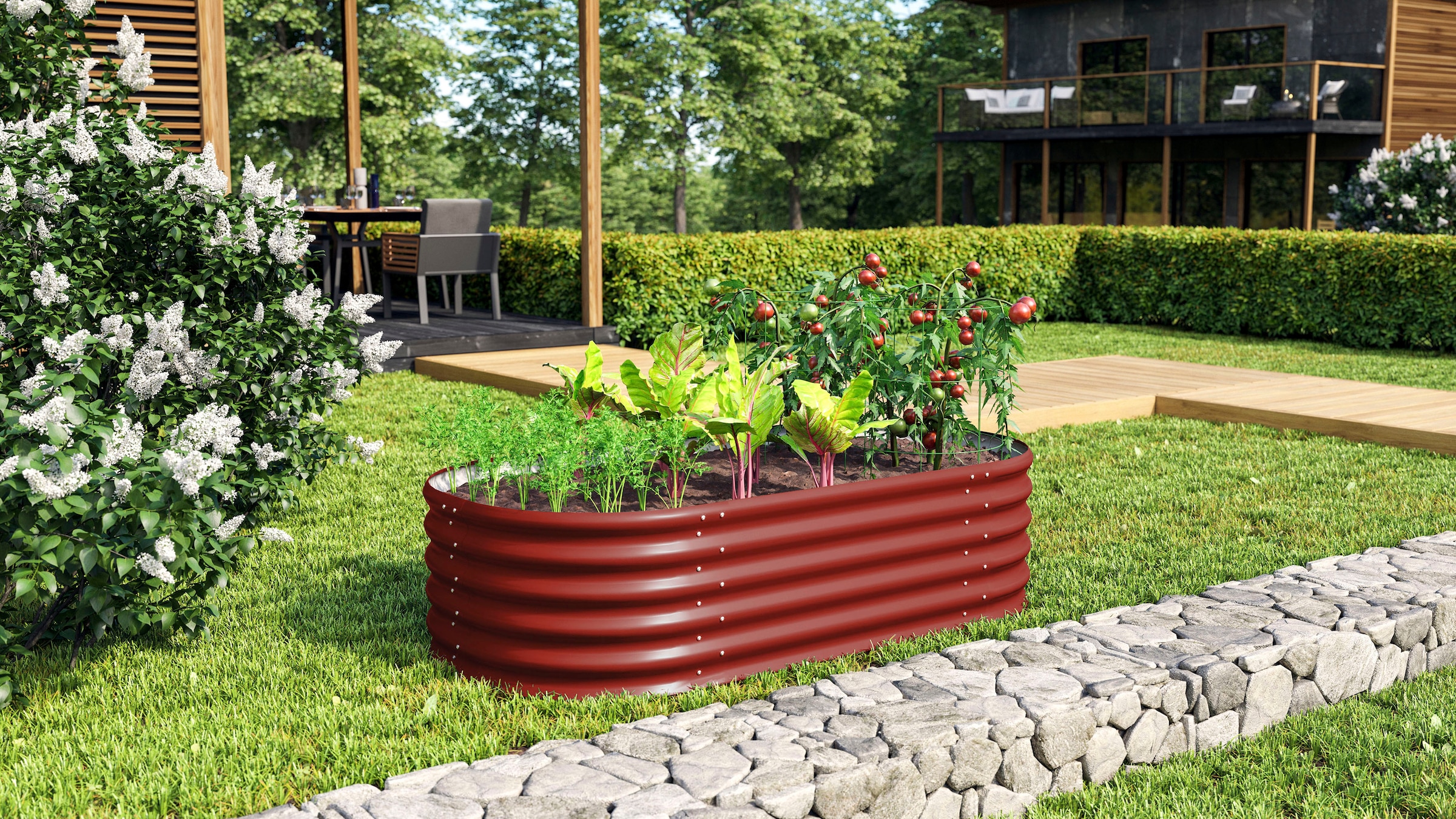 Vitavia Hochbeet »Terra 401«, BxTxH: 82x162x40 cm, rubin