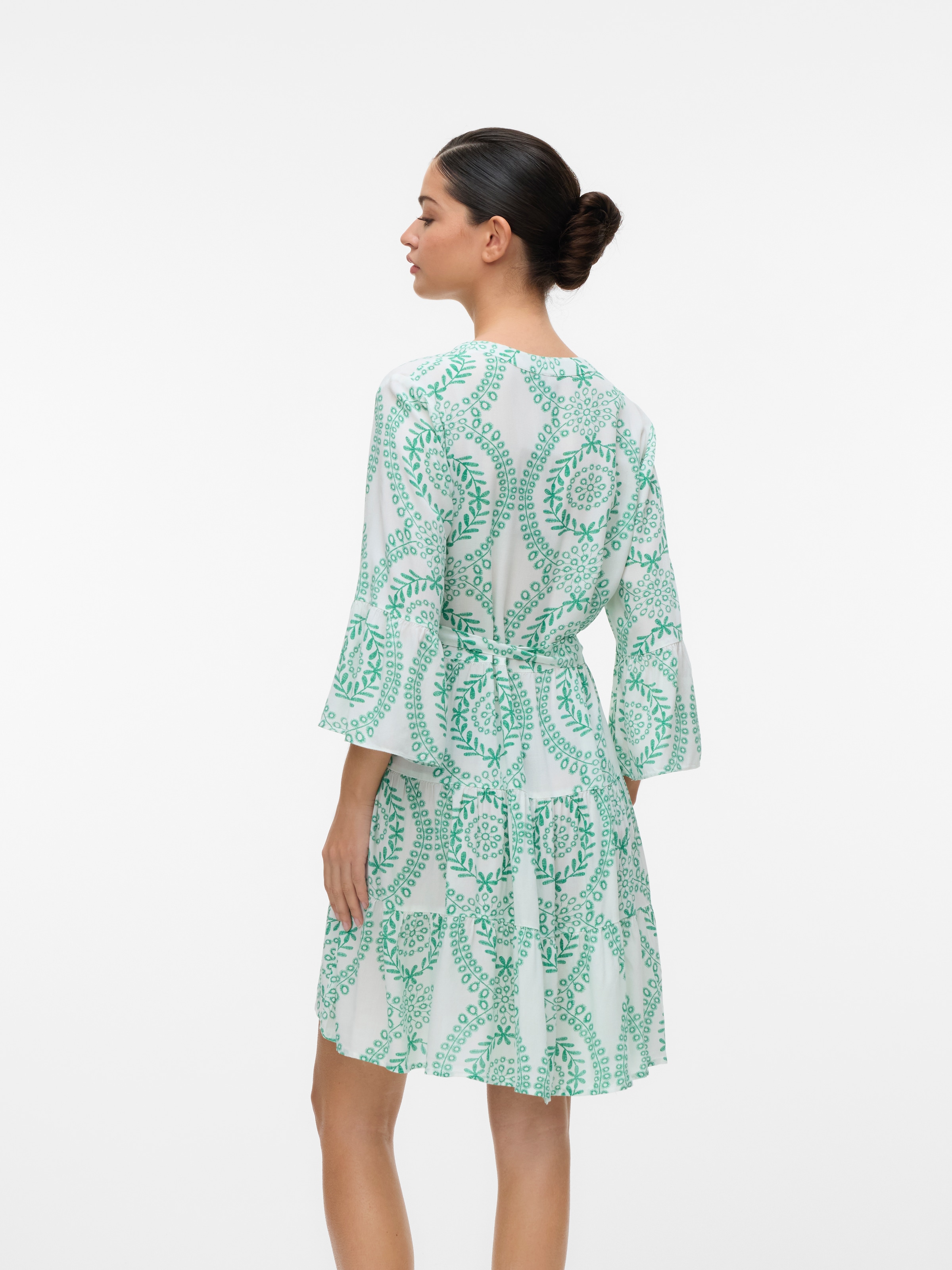 Vero Moda Tunikakleid »VMMELBA 3/4 SHORT BELT DRESS WVN GA NOOS«, mit Volant und Taillen-Bindegürtel