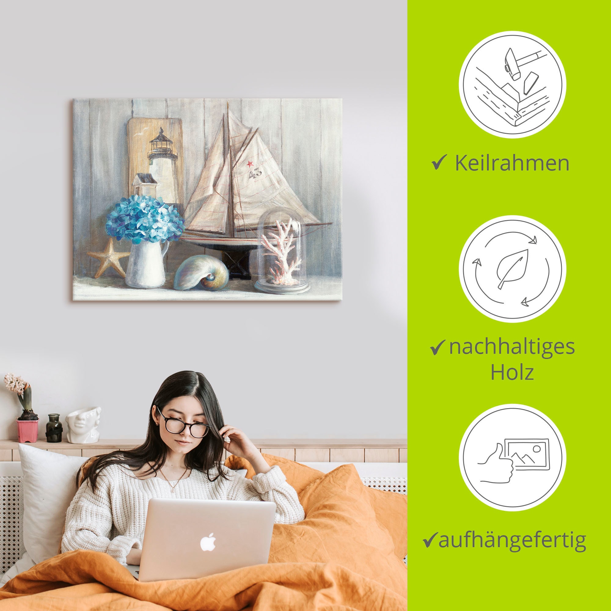 Artland Wandbild »Sommerhaus«, Arrangements, (1 St.), als Leinwandbild, Poster in verschied. Größen