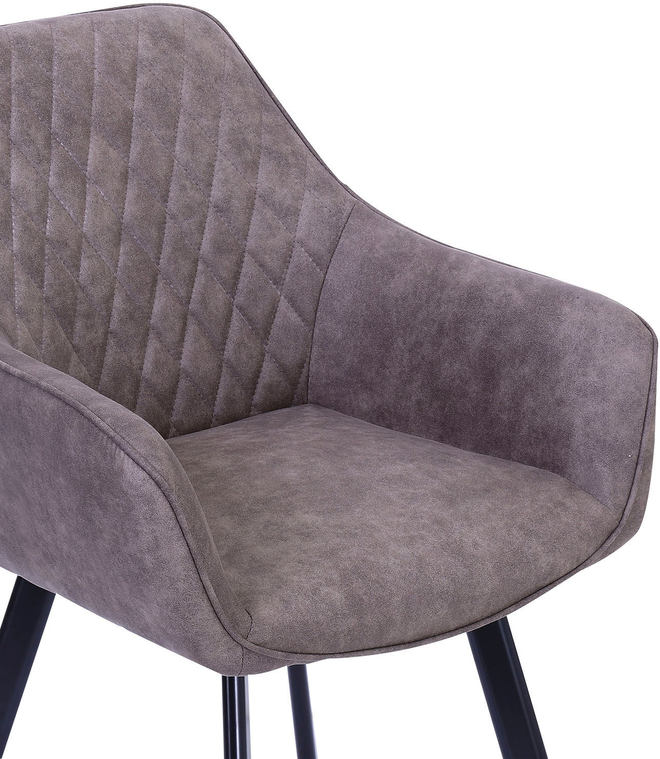 SalesFever Armlehnstuhl »Cardiff Bequemer Esszimmerstuhl« (Set) 2 Stk.Edles Doppelset: Rückenlehnen mit charmanter Rautensteppung