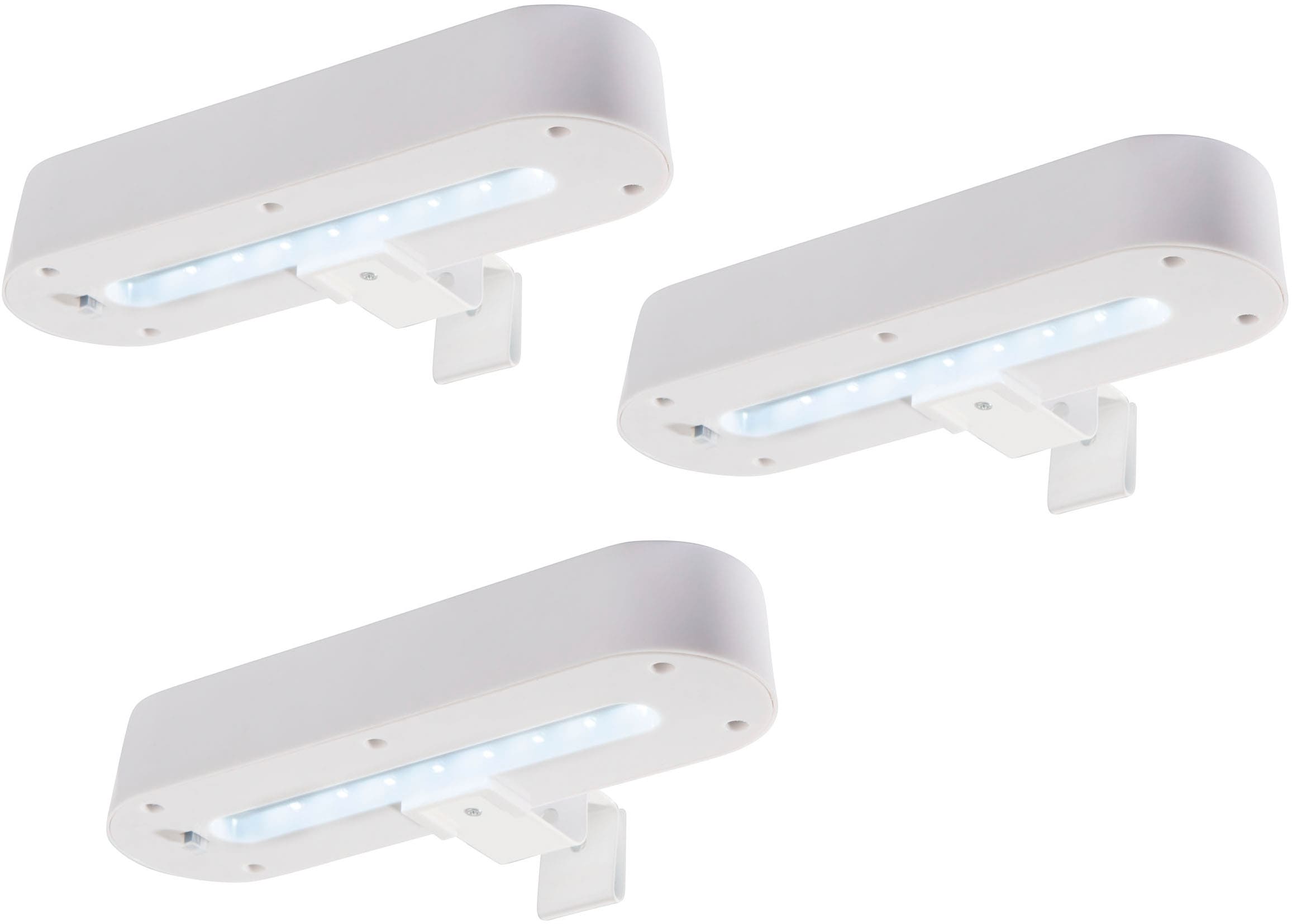 näve LED Solarleuchte »Garden Light« LED-Modul 1 Stk. Neutralweiß 3er Set Dachrinnenleuchte weiß inkl. Halterung, Schiebeschalter, IP44