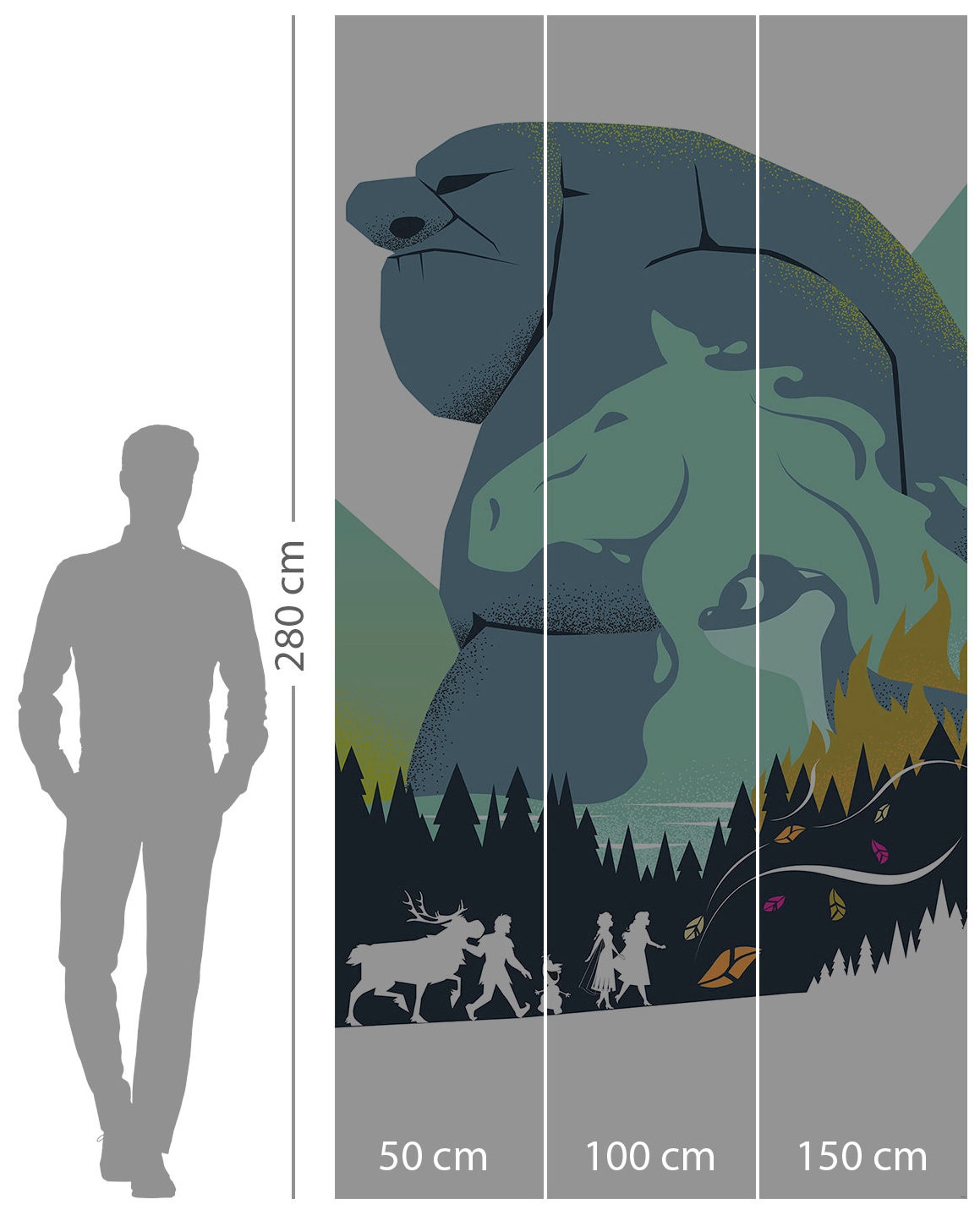 Komar Vliestapete »Digitaldruck Vlies - Frozen Adventure - Größe 150 x 280 cm«, bedruckt, Kinderzimmer