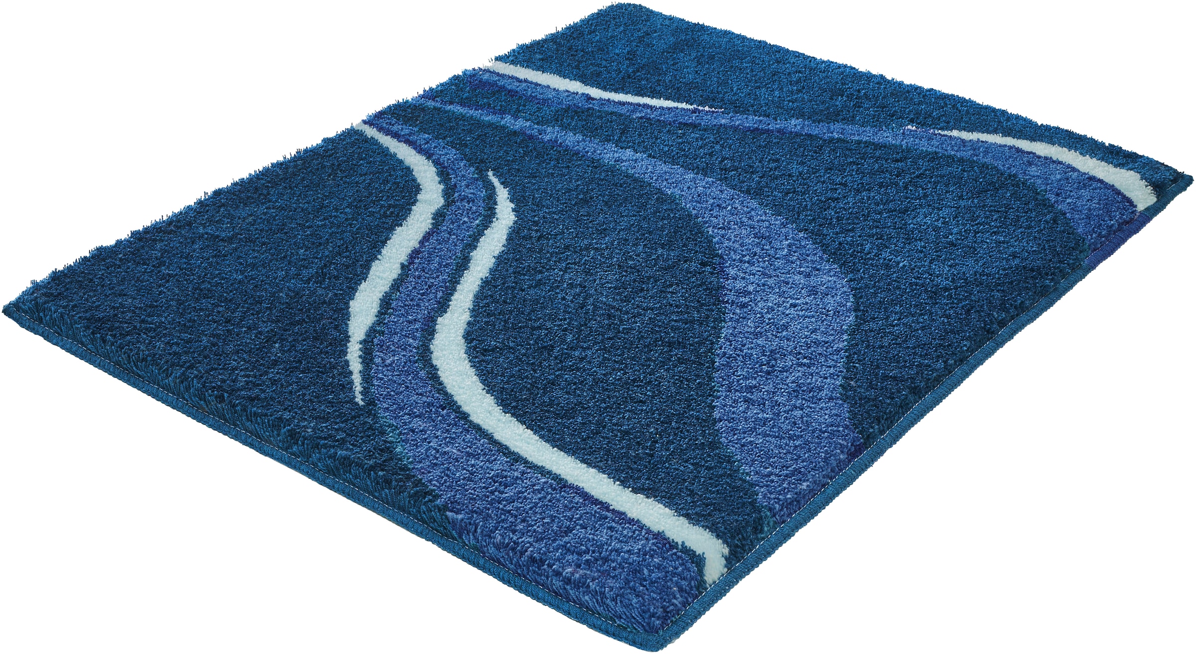 Kleine Wolke Badematte »»Vento«« Höhe 20 mm rutschhemmend beschichtet fußbodenheizungsgeeignet Badteppich, modernes Welledesign, besonders weich