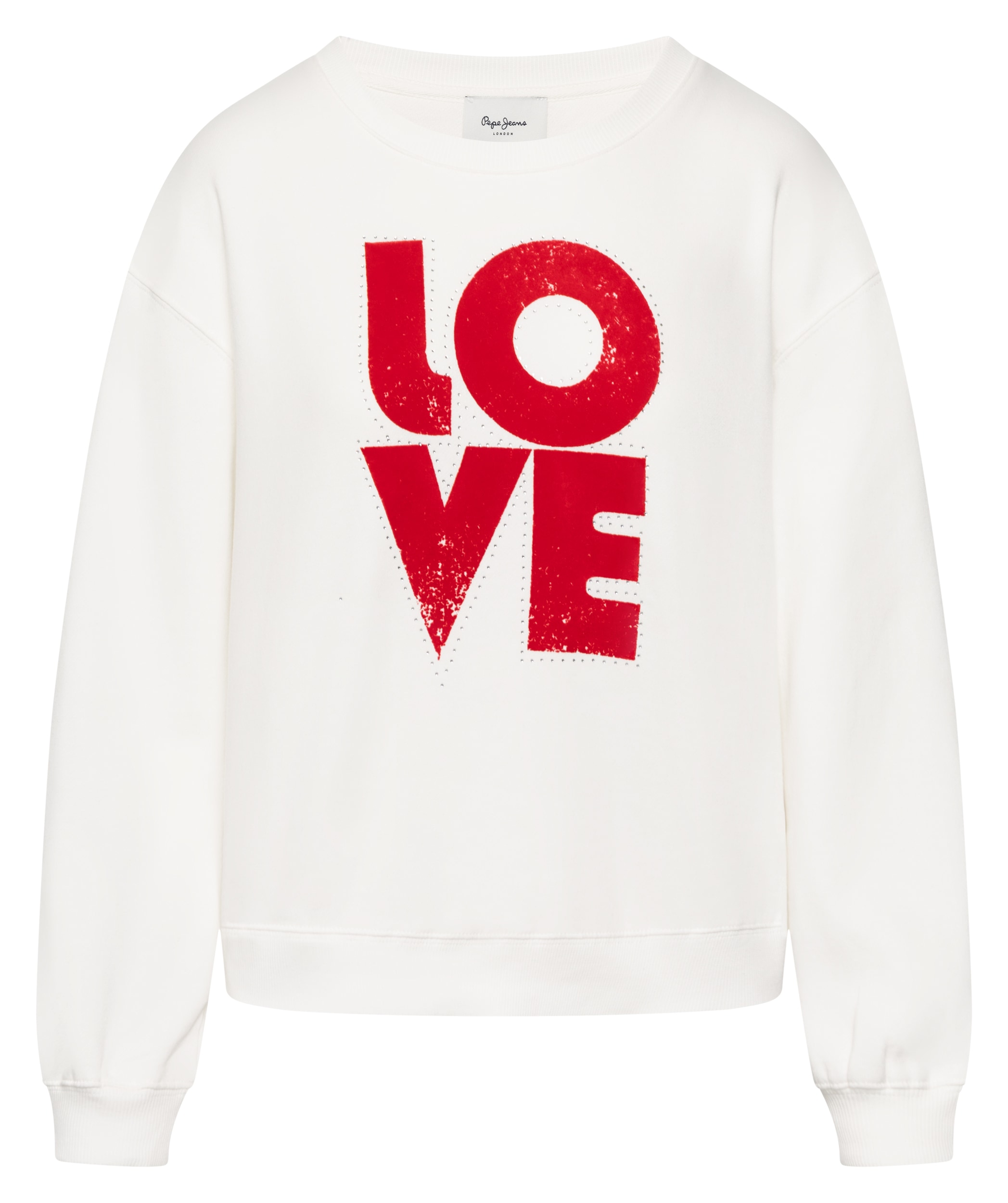 Pepe Jeans Sweatshirt »BRISA«, mit Schmucksteinbesatz & Schriftzug

