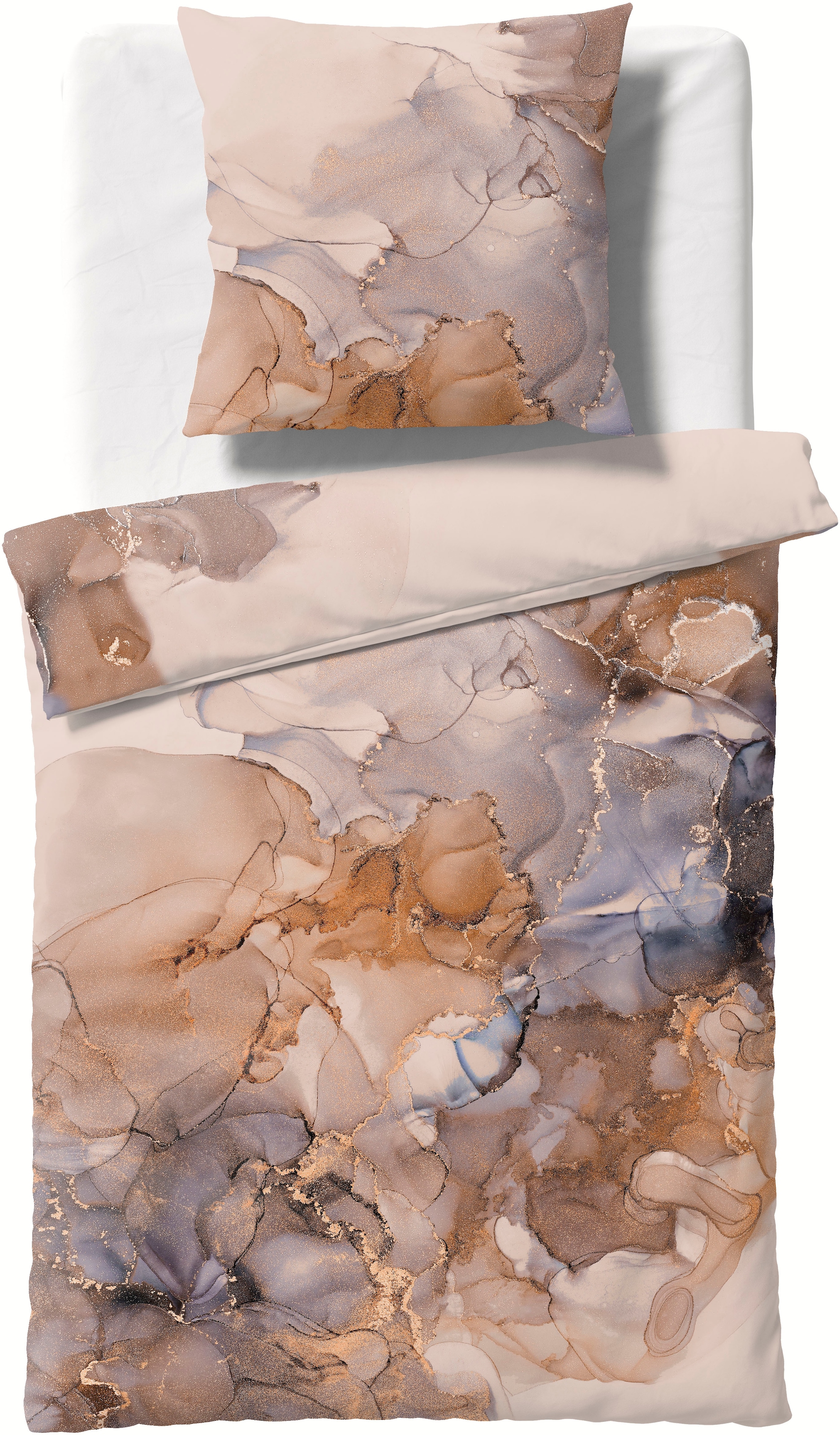 fleuresse Bettwäsche »Bed Art S« 2 Stk. tlg. Mako Satin 100% Baumwolle mit Reißverschluss