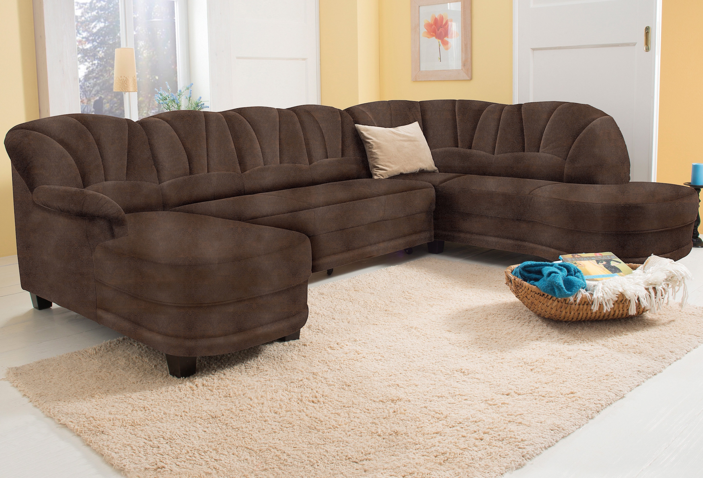 Home affaire Wohnlandschaft »Camelita U-Form«, wahlweise mit Bettfunktion