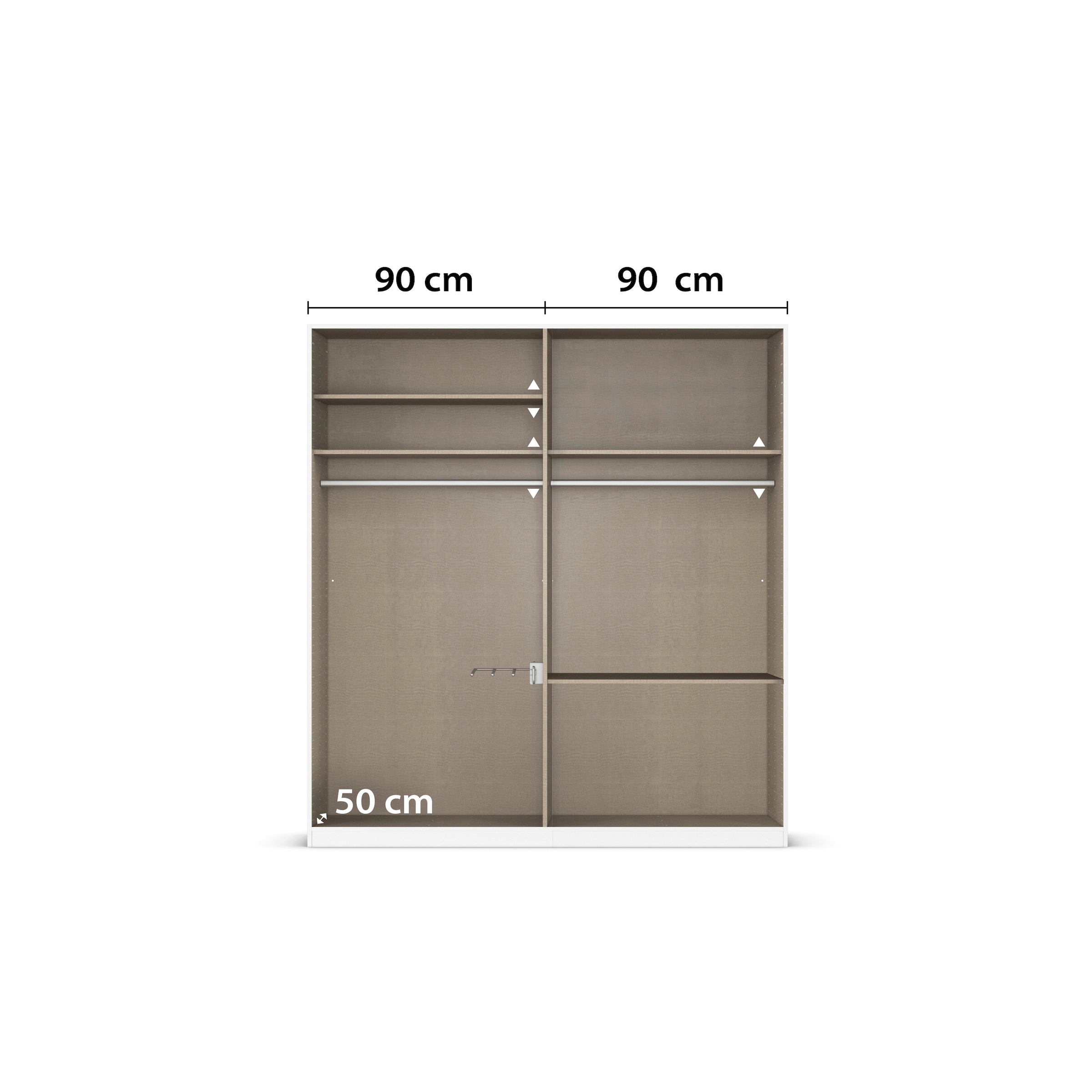 rauch Kleiderschrank »Drehtürenschrank Schrank Garderobe Wäscheschrank Schlafzimmer AVOLA«, (in 3 verschiedenen Ausstattungen BASIC/CLASSIC/PREMIUM), mit hochwertigen Stangengriffen in Schwarz aus Metall MADE IN GERMANY