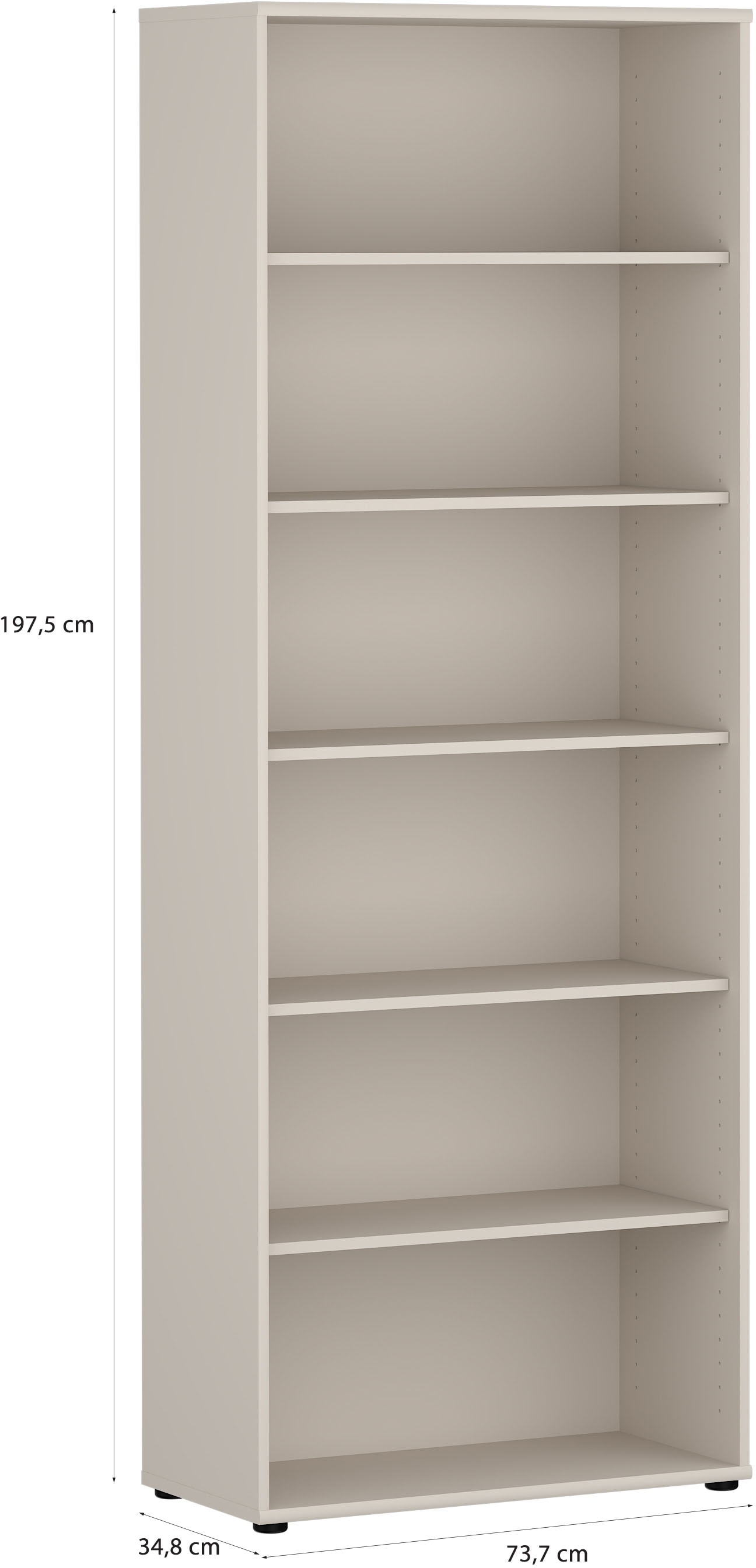 FORTE Regal »Tempra, Mehrzweckregal, Höhe 197,5 cm, 5 Ablageböden« Breite 73,7 cm