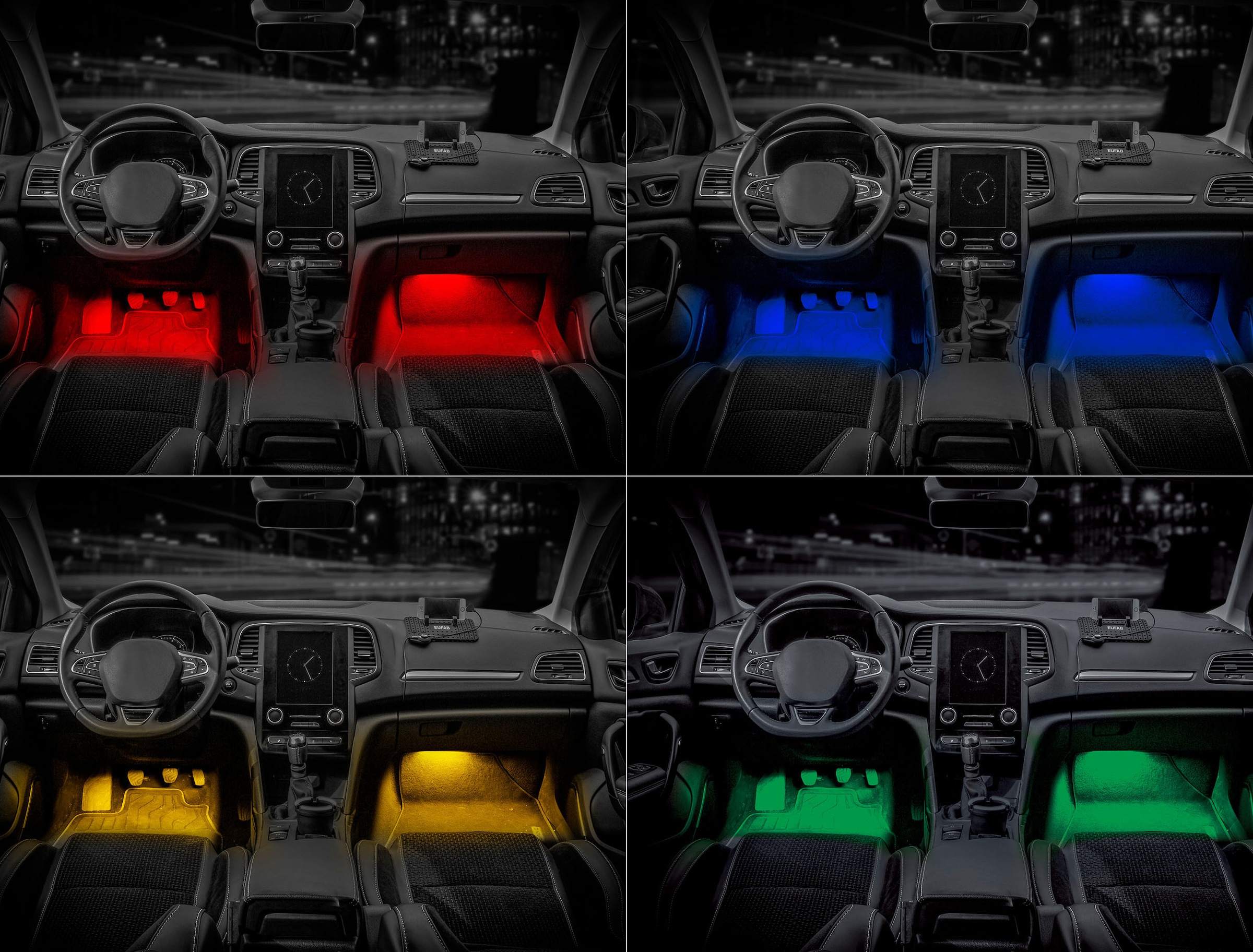 EUFAB LED Lichtleiste »LED Innenraumbeleuchtung 12V« 6 Stk. RGB