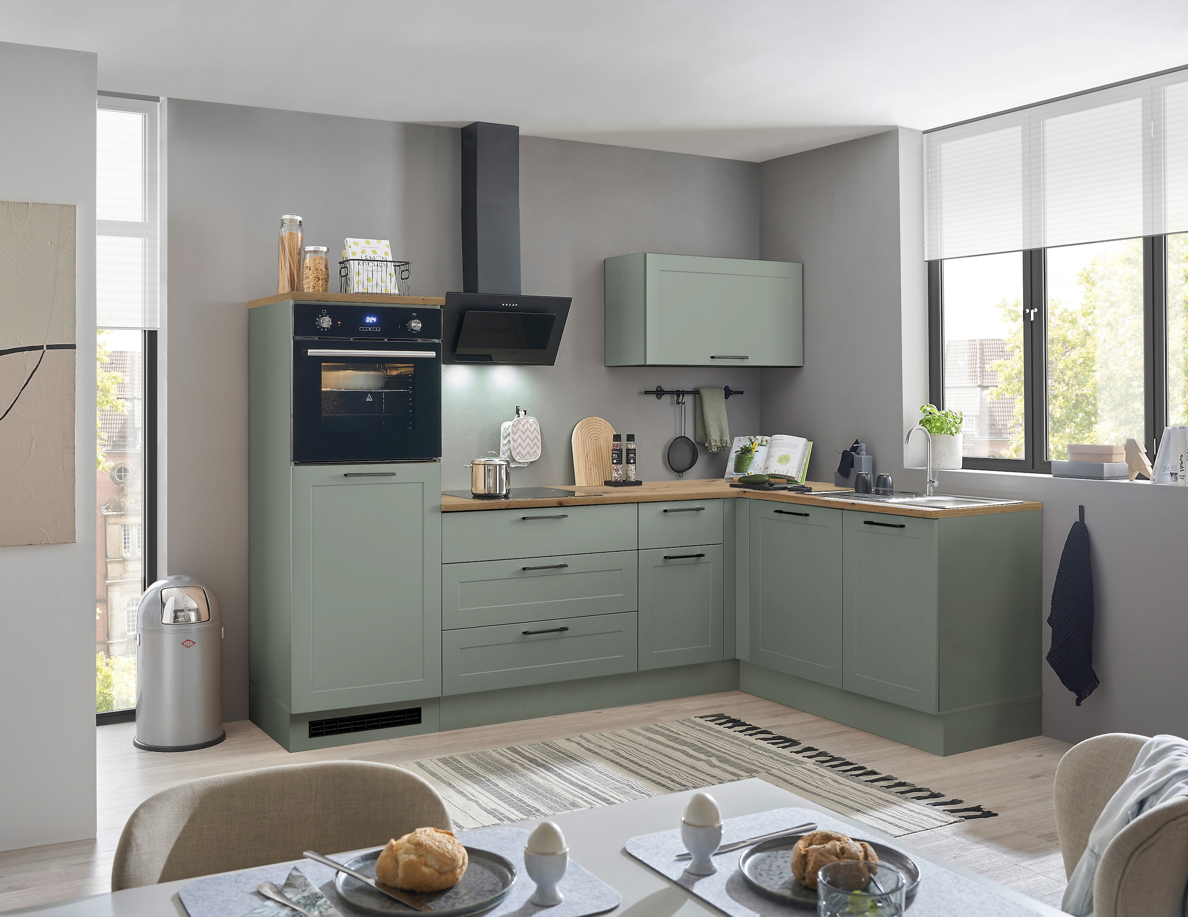 BASIC by Balculina Winkelküche »Marsi« Stellmaße 260x175 cm, wahlweise E-Geräten, mit Soft-Close-Funktion