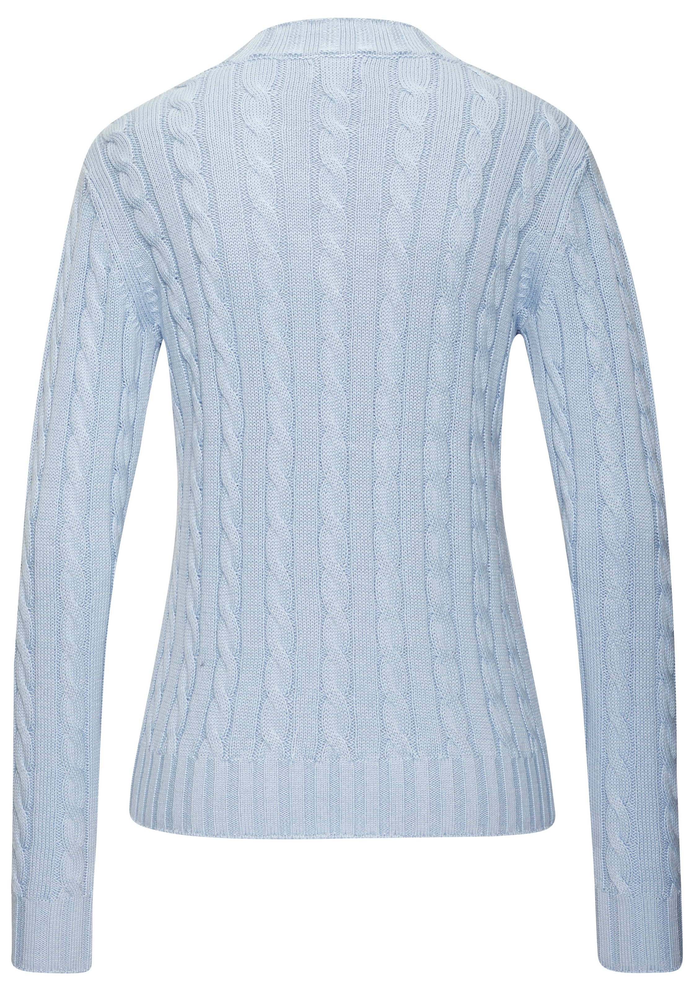 LASCANA V-Ausschnitt-Pullover mit Zopfstrickmuster