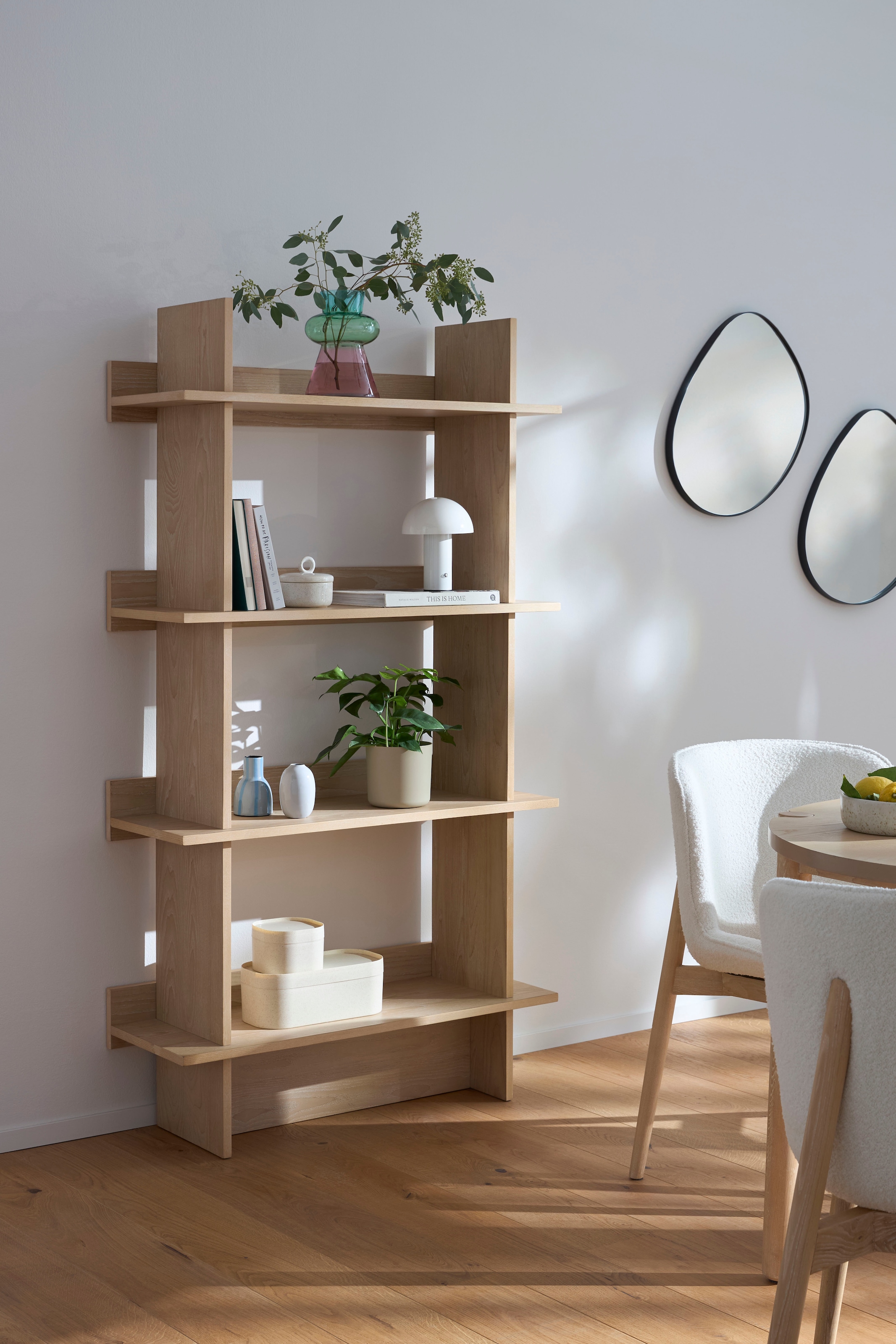 OTTO home Sideboard »Rovuma, TOPSELLER!, OTTOs Choice« Kommode, FSC-zertifizierter Holzwerkstoff, lackiert, 1 Stk. tlg. massive Eschenholz Oberfläche, stabil, Wandmontage, Höhe 165 cm