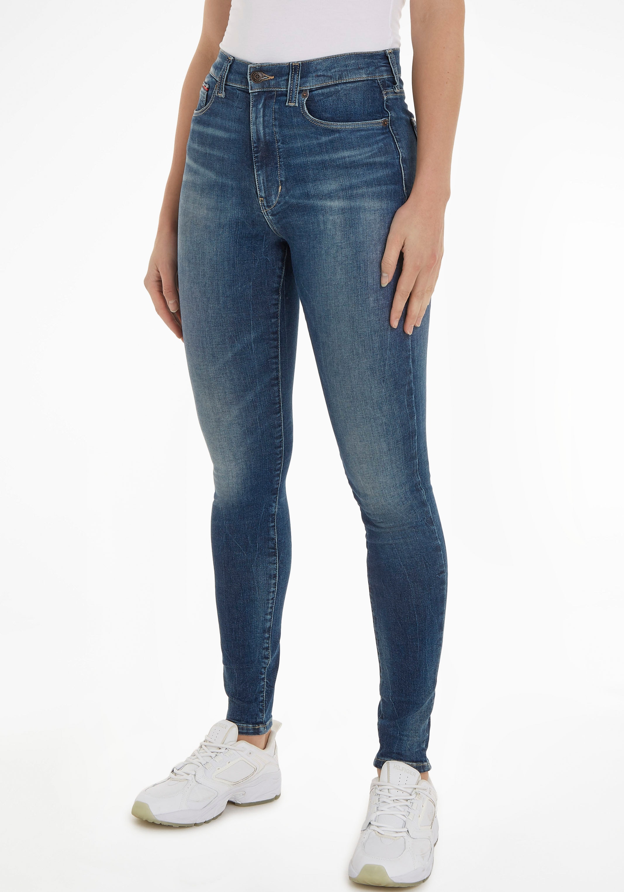 Online HR SSKN mit SYLVIA Logobadge Shop im OTTO Skinny-fit-Jeans und »Jeans CG4«, Labelflags Jeans Tommy
