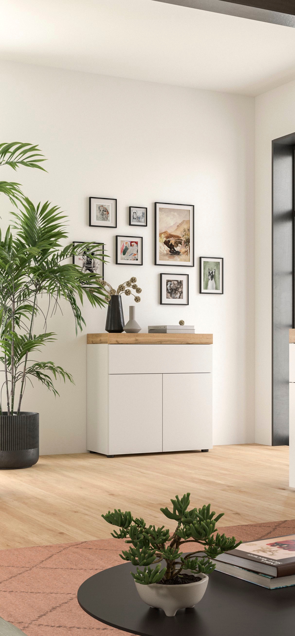 OTTO home Kommode »MAMBO, Breite 77cm, 2 Türen, 1 Schubkasten, push-2-open« 2 farbige Ausführung, in verschiedenen Farben erhältlich, 1 Stk. tlg. Kommode, Anrichte, Wohnzimmer, Schlafzimmer