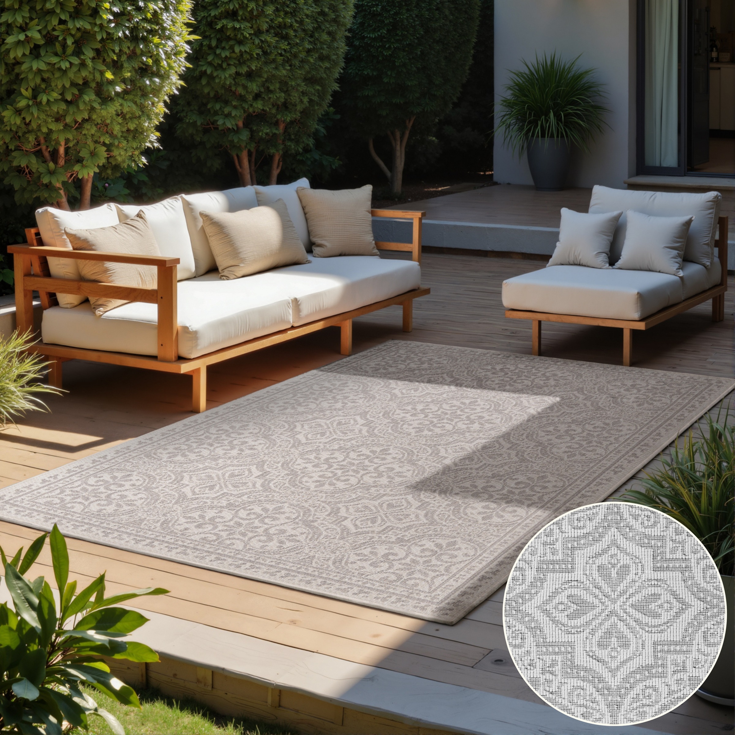 HANSE Home Outdoorteppich »Rosel Wendeteppich« rechteckig 5 mm Höhe In und Outdoor, Flachgewebe, wetterfest, pflegeleicht, robust