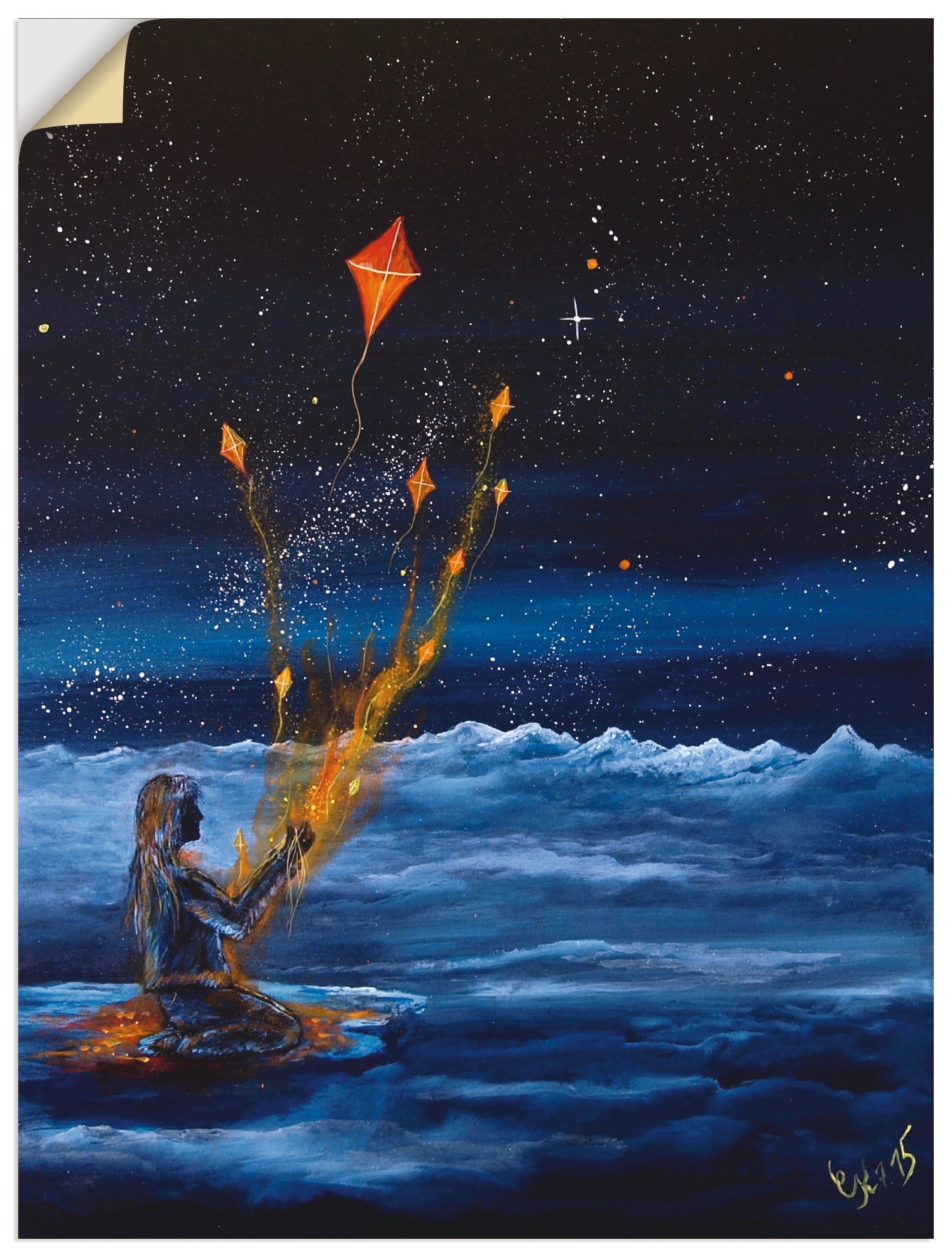 OTTO St.), Alubild, oder versch. »Himmlische in Drachen«, bei Leinwandbild, (1 Wandbild Poster als Artland Wandaufkleber Fantasy, Größen Dark