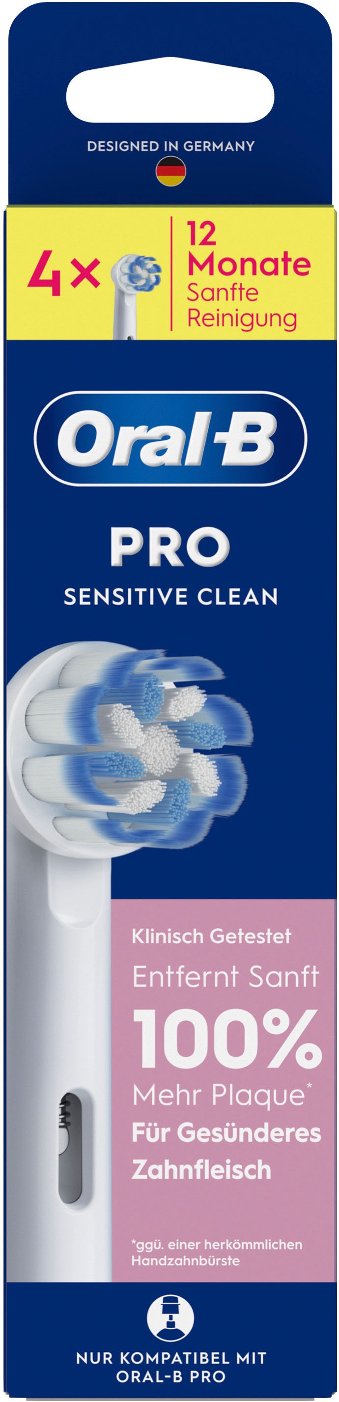 Oral-B Aufsteckbürsten »Pro Sensitive Clean« Sanfte Zahnreinigung, innovative X-förmige Borsten