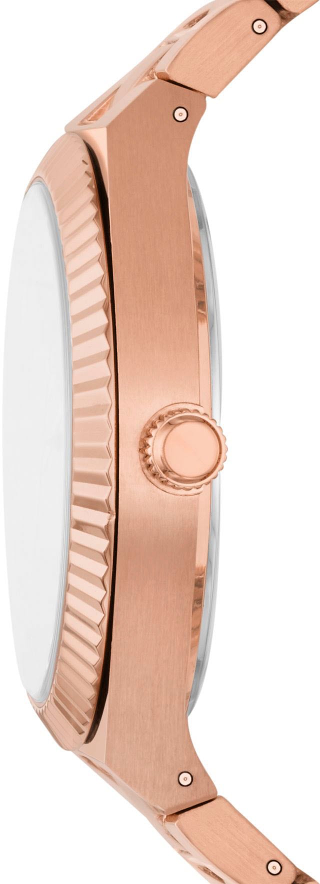 Fossil Quarzuhr »SCARLETTE«, Armbanduhr, Damenuhr, analog, Edelstahlarmband