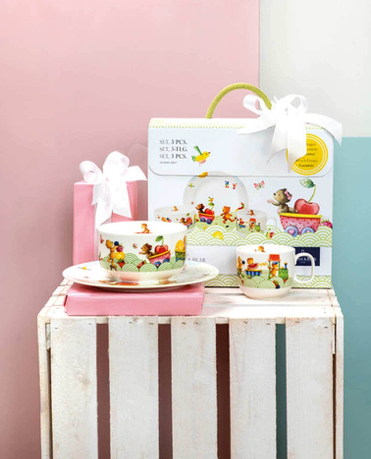 Villeroy & Boch Kindergeschirr-Set »Kindergeschirr Hungry as a Bear bunt« Spülmaschinenfest