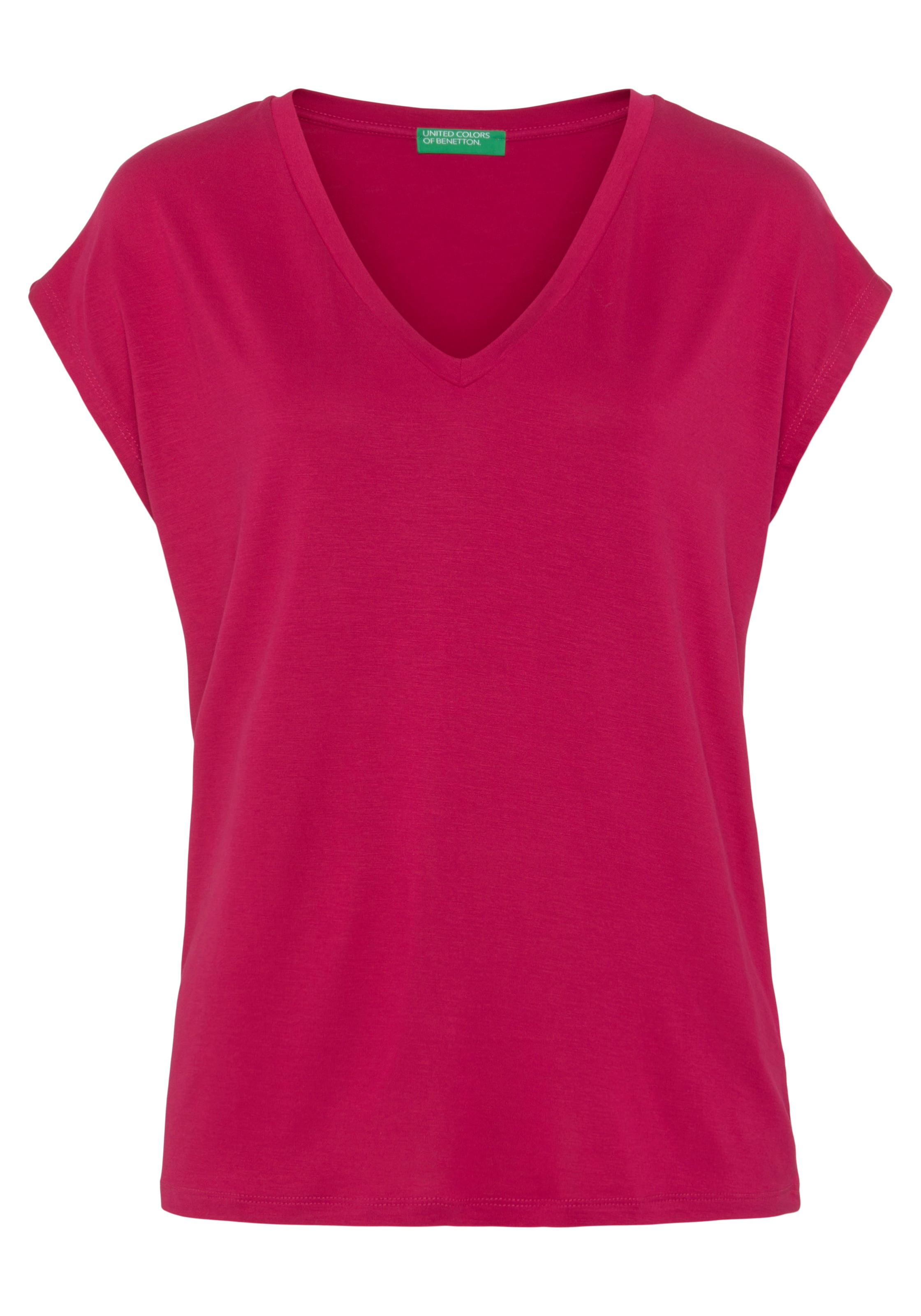United Colors of Online Passform OTTO bestellen Shop Benetton lässiger V-Shirt in im »T-SHIRT«
