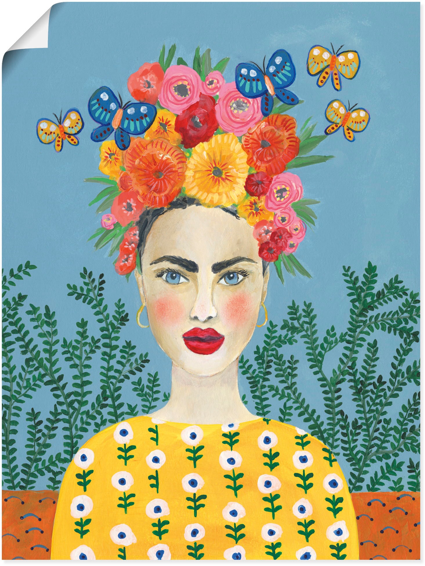 Wandbild »Frida-Kopfschmuck I«, Bilder von Frauen, (1 St.), als Leinwandbild, Poster,...