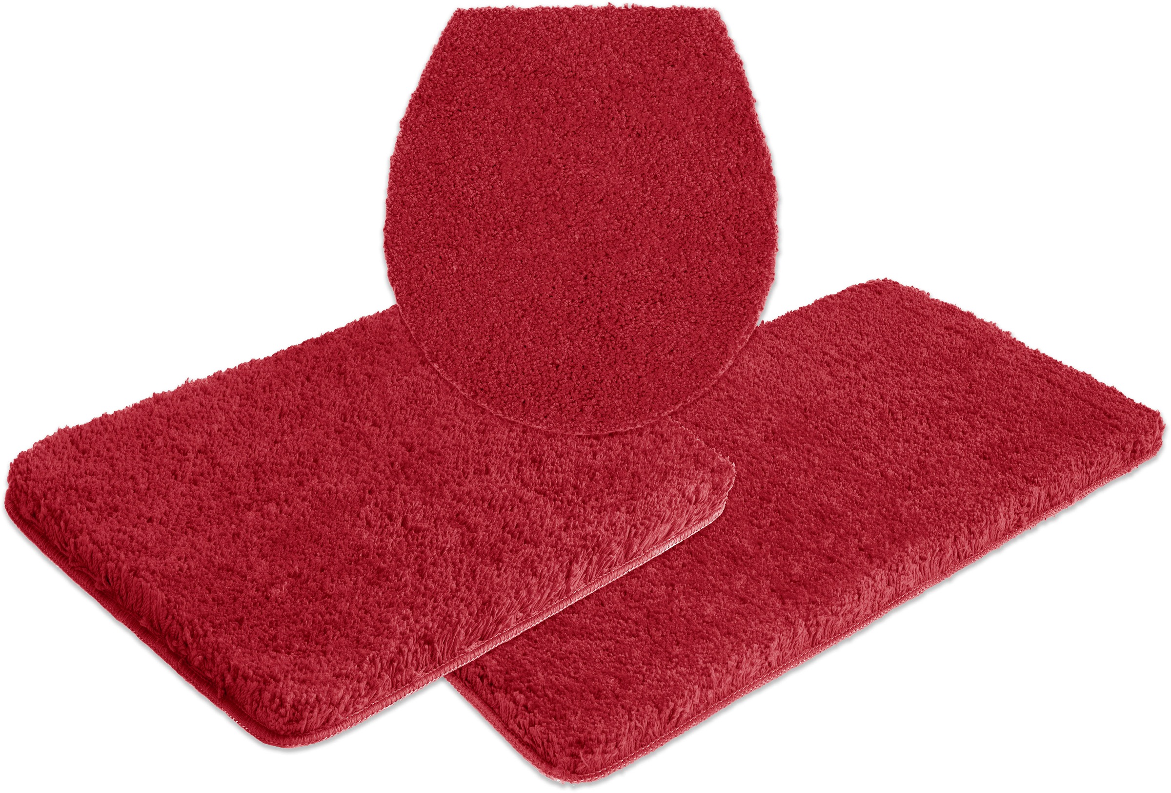 my home Badematte »Sanremo, Badvorleger, Badezimmer Teppich, sehr weich«, rutschhemmend beschichtet, fußbodenheizungsgeeignet-schnell trocknend, Badteppich, unifarben, rechteckig, rund & als 3-tlg. Set erhältlich