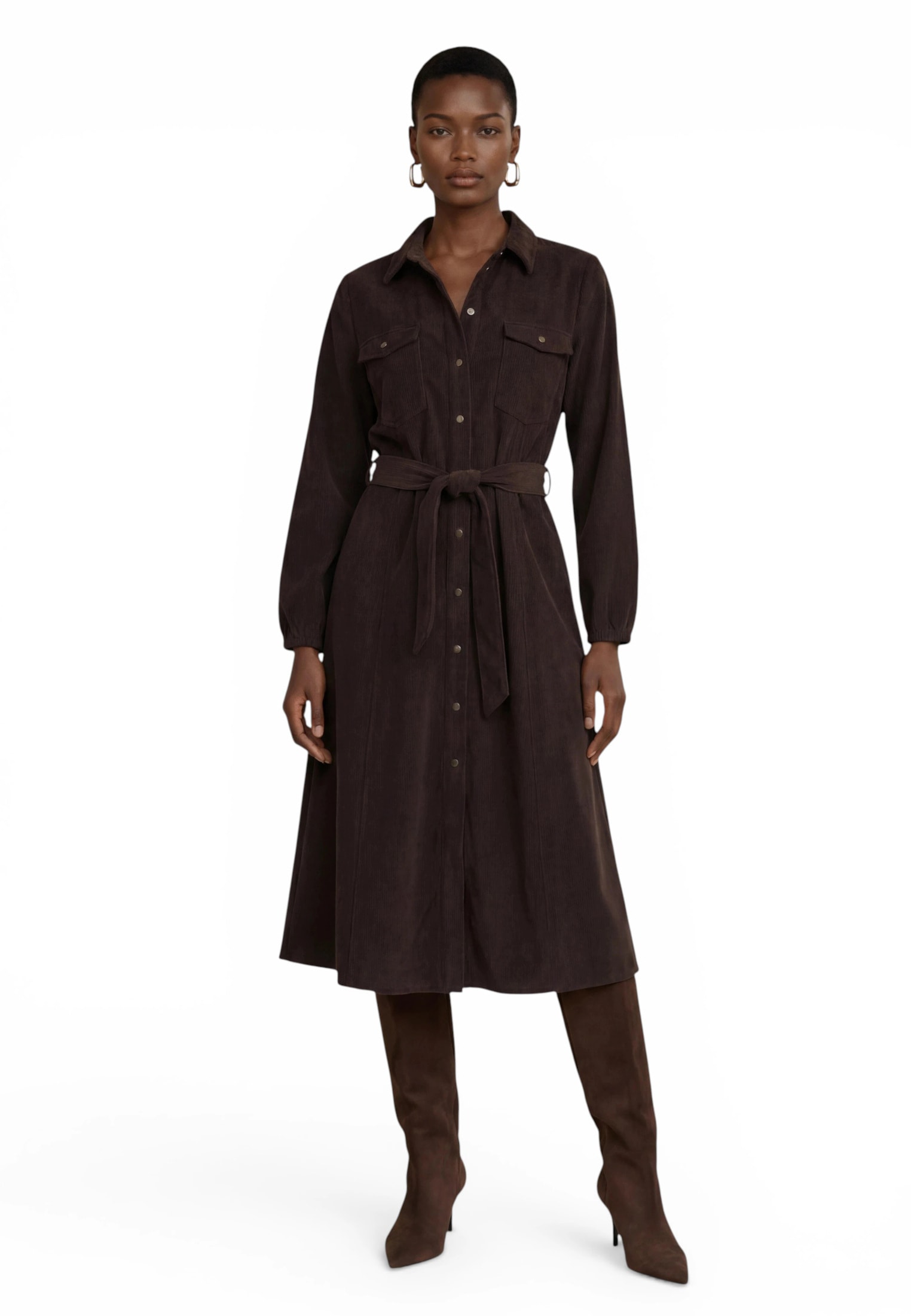Zero Cordkleid »Cordkleid mit Bindegürtel«