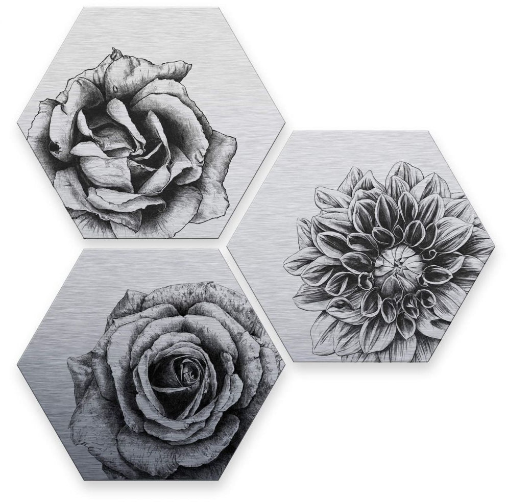 Wall-Art Mehrteilige Bilder »Silbereffekt online St.) Set«, Blumen bei OTTO 3 (Set