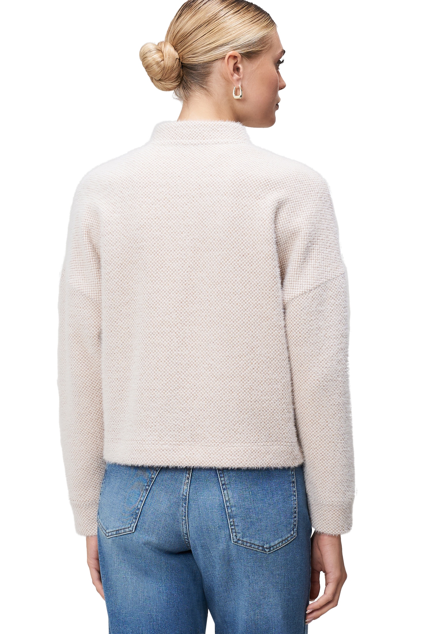 Zero Sweatblazer »Sweatblazer strukturiert mit Knopfleiste«
