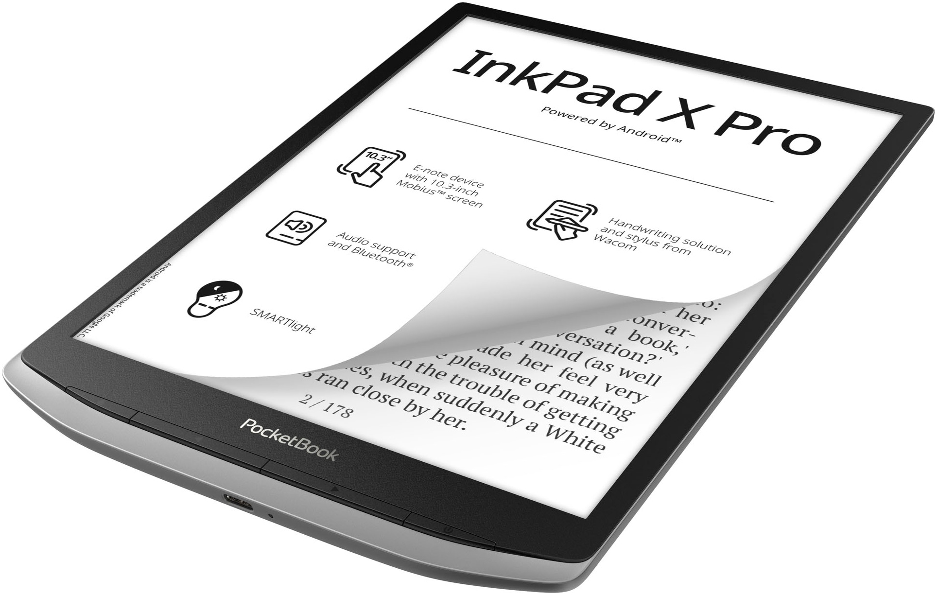 PocketBook E-Book »InkPad X Pro DACH-Version«, (Android inklusive Wacom Stylus und Schutzhülle mit Sleep-Cover-Funktion)