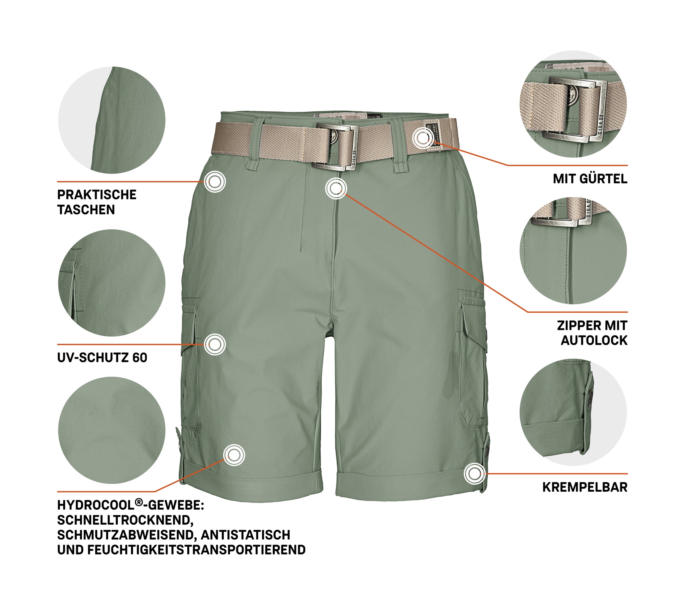 G.I.G.A. DX by killtec Shorts »GS 6 WMN SHRTS«  Shorts mit HYDROCOOL, schnelltrocknend, krempelbar, Comfort-Stretch