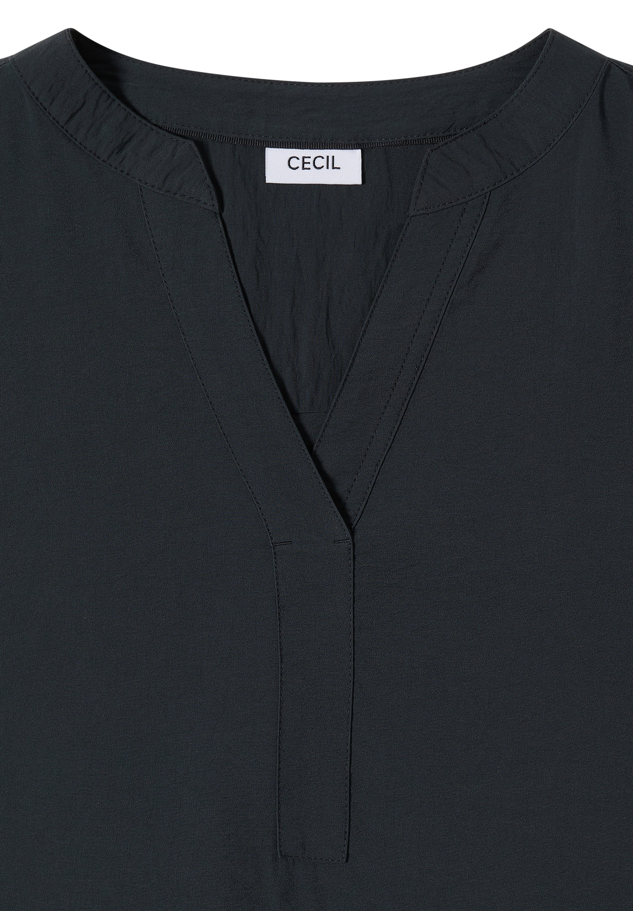 Cecil Sommerkleid Eingrifftaschen Viskosemix, Split Neck, knieumspielend