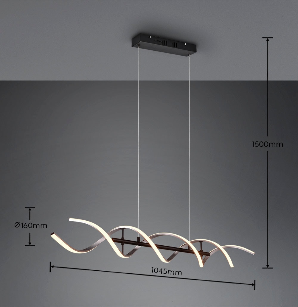 TRIO Leuchten LED Pendelleuchte »Sequence«, 1 flammig, Leuchtmittel LED-Board | LED fest integriert, Hängelampe 45W 5600 Lm höhenverstellbar dimmbar Lichtfarbe einstellbar