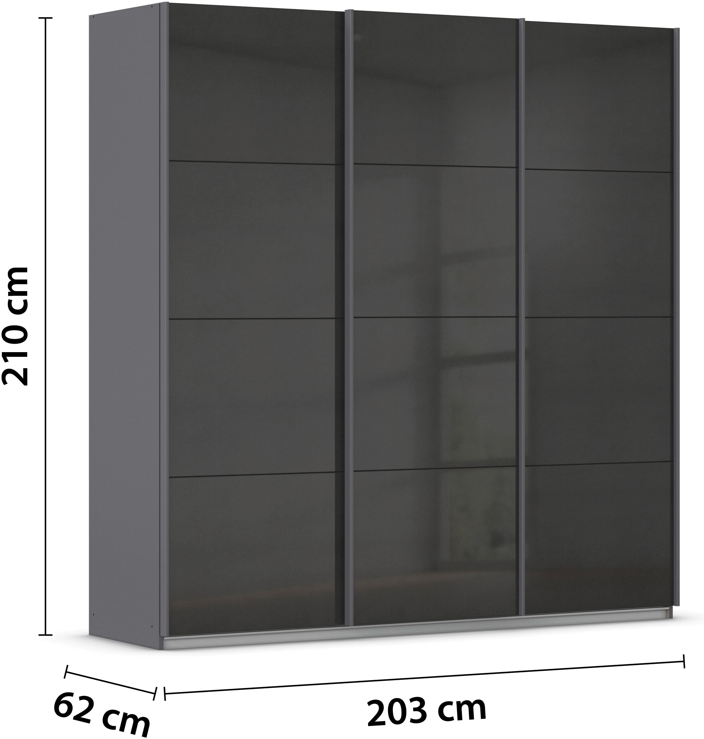 rauch Schwebetürenschrank »Kleiderschrank Schrank Garderobe AGORDO mit Dekor- oder Hochglanzfront«, (in zwei Griff-Farben), durchdachte Innenausstattung, in 4 Breiten und 2 Höhen MADE IN GERMANY