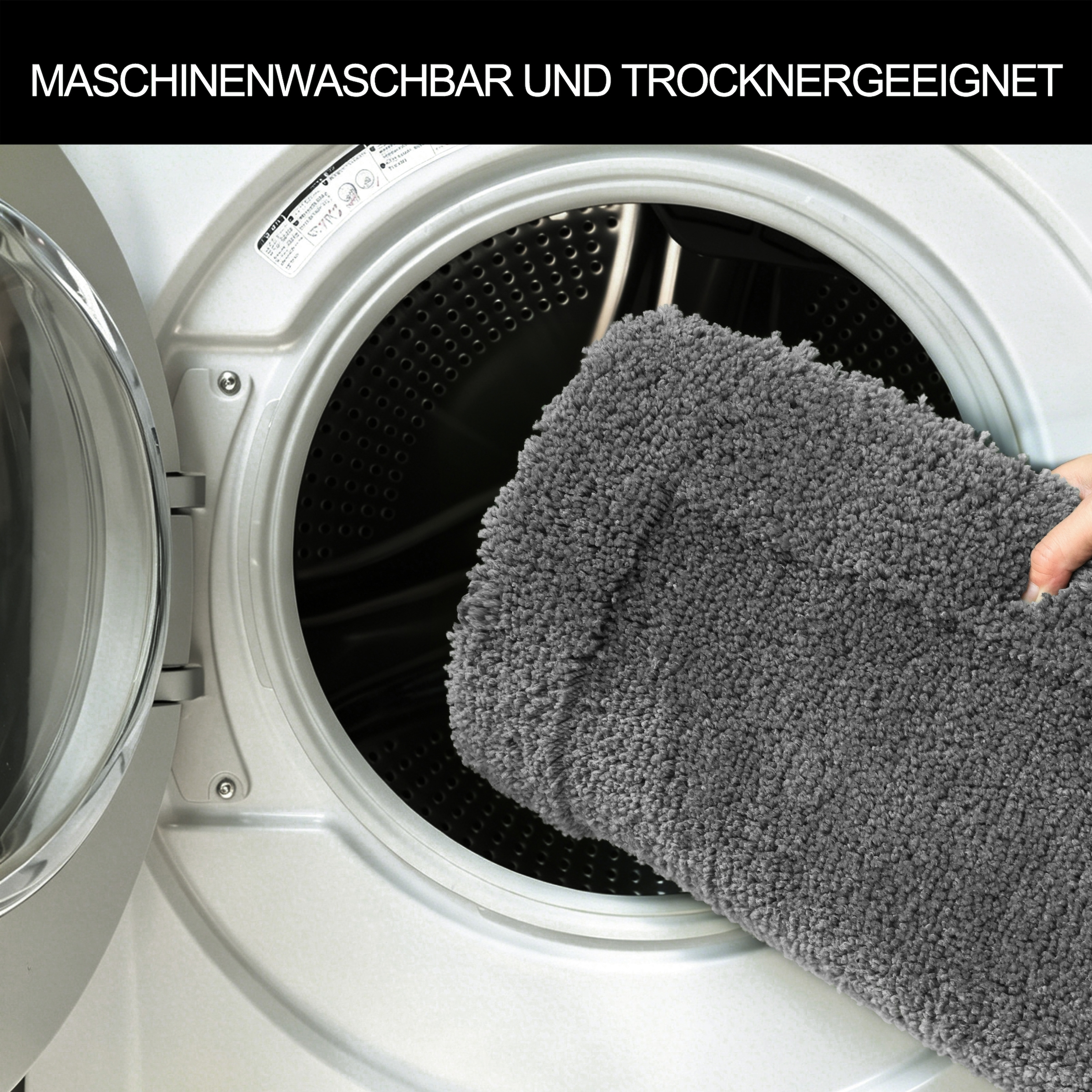 OTTO home Badematte »Sanremo mit Rahmen, Badvorleger, Badezimmer, sehr weich, Hoch-Tief« Höhe 25 mm rutschhemmend beschichtet fußbodenheizungsgeeignet | schnell trocknend Badteppich, unifarben, rechteckig und als 3-tlg. Set erhältlich