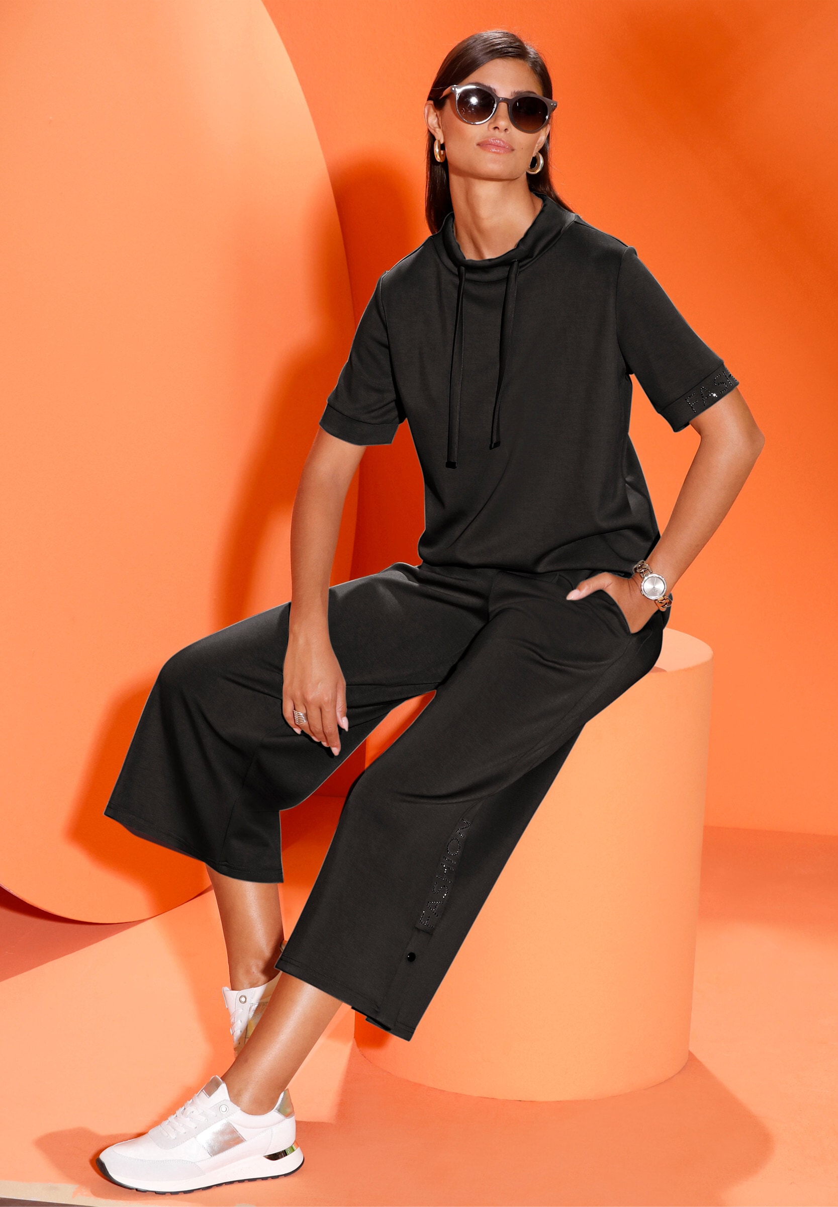 creation L Sweatshirt »Sweatshirt Stehkragenshirt in weichem Material«
