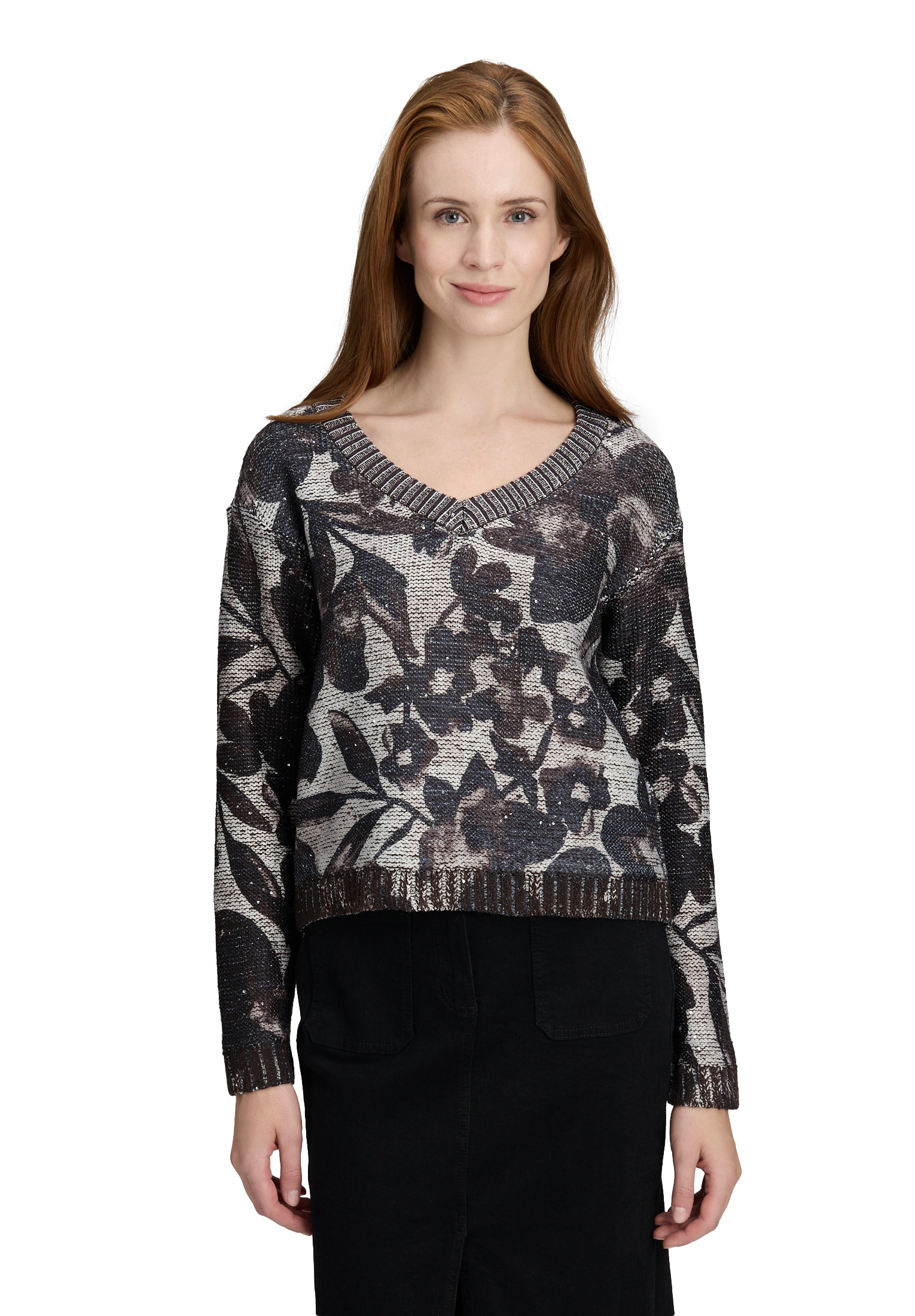 Betty Barclay Rundhalspullover »Grobstrick-Pullover mit Pailletten«