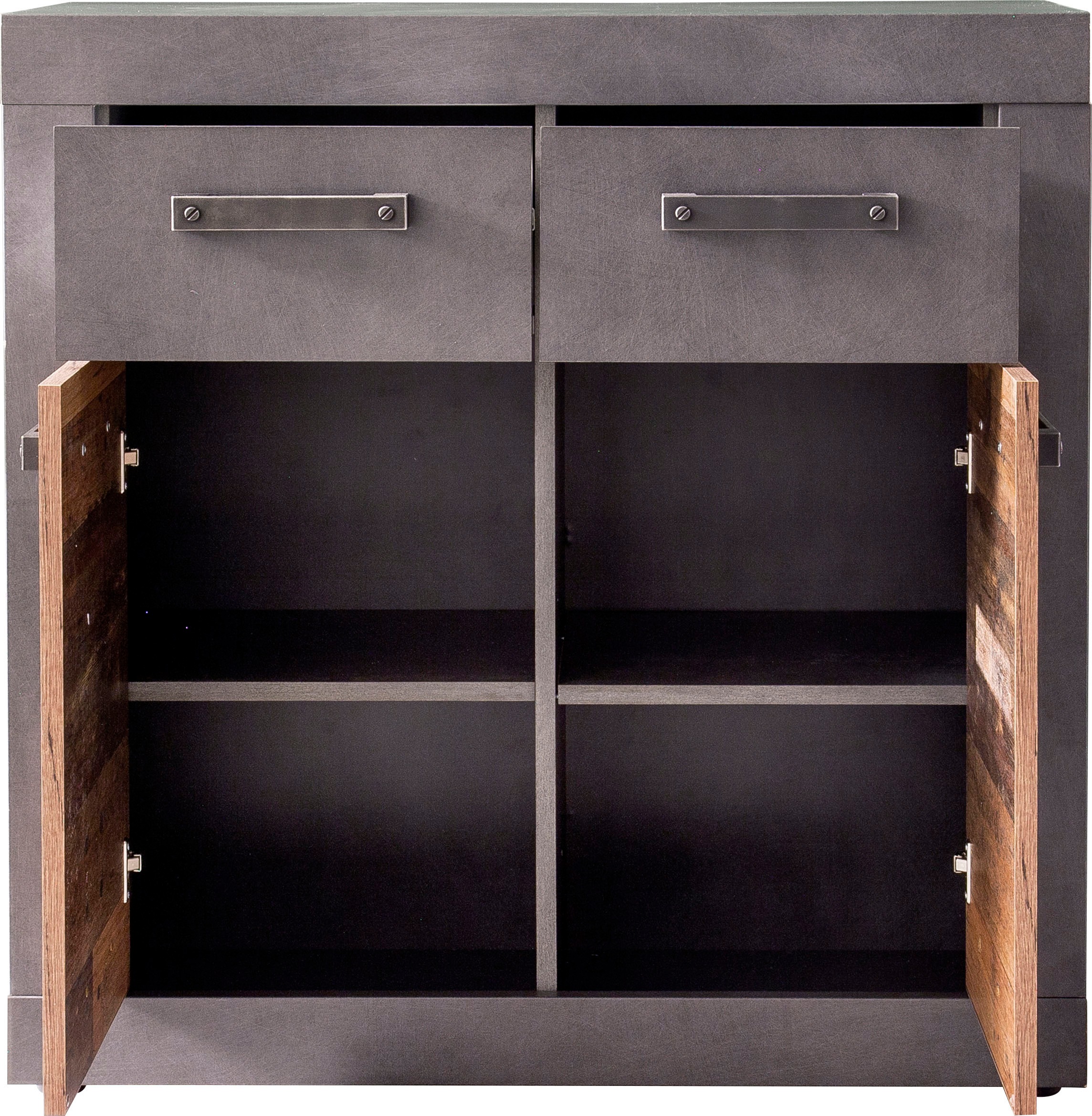 Home affaire Kommode »Ilana« Kommode mit 2 Türen & 2 Schubladen - (B/T/H) 82/37/86 cm