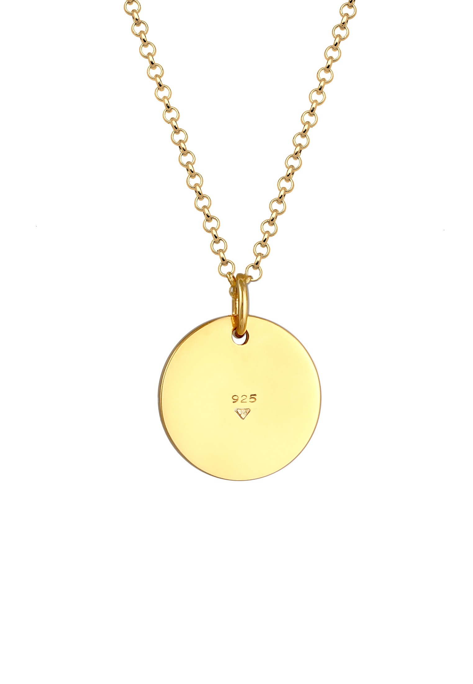 Elli Kette mit Anhänger »Halskette Plättchen Kreis Geo Matt 925 Silber«