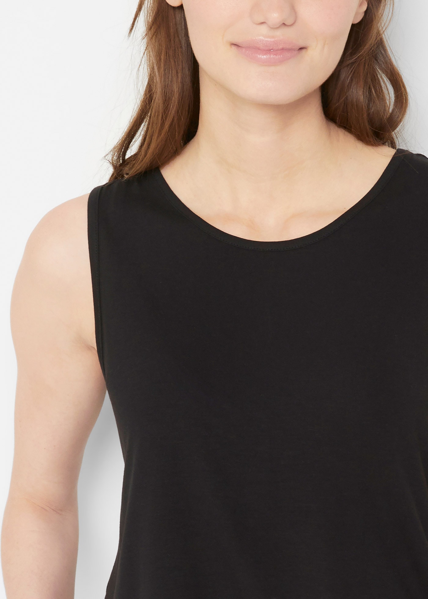 bonprix Shirttop Packung, 2 Stk. Longtop in dezenter A-Linie, ärmellos, Viskose-Jersey mit Stretch