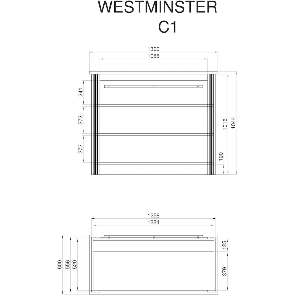 Home affaire Unterschrank »Westminster«, Küchentheke frei im Raum stellbar, Höhe 105 cm