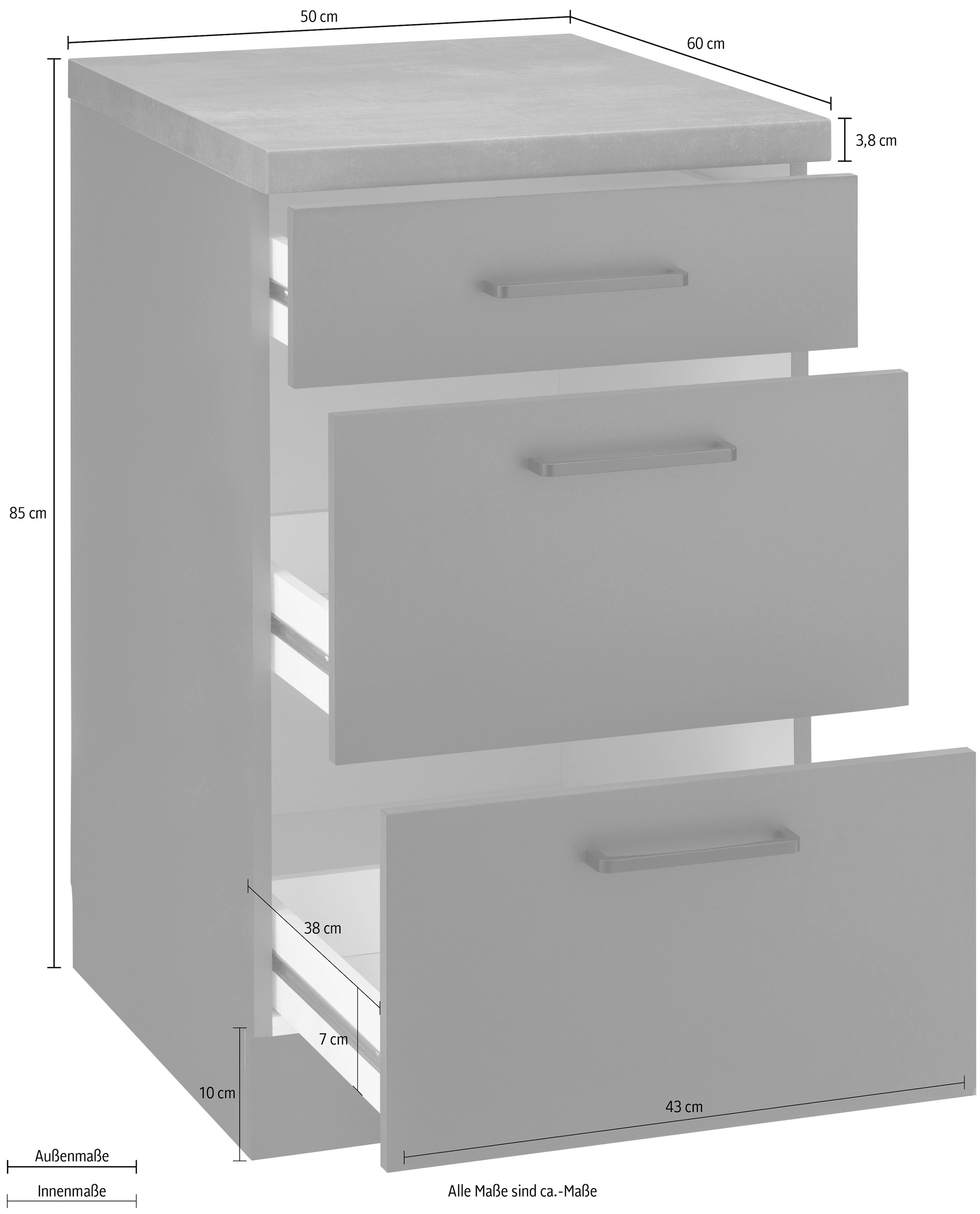 wiho Küchen Unterschrank »Esbo«, 50 cm breit, mit 2 großen Auszügen kaufen  im OTTO Online Shop | Kochfeldumbauschränke