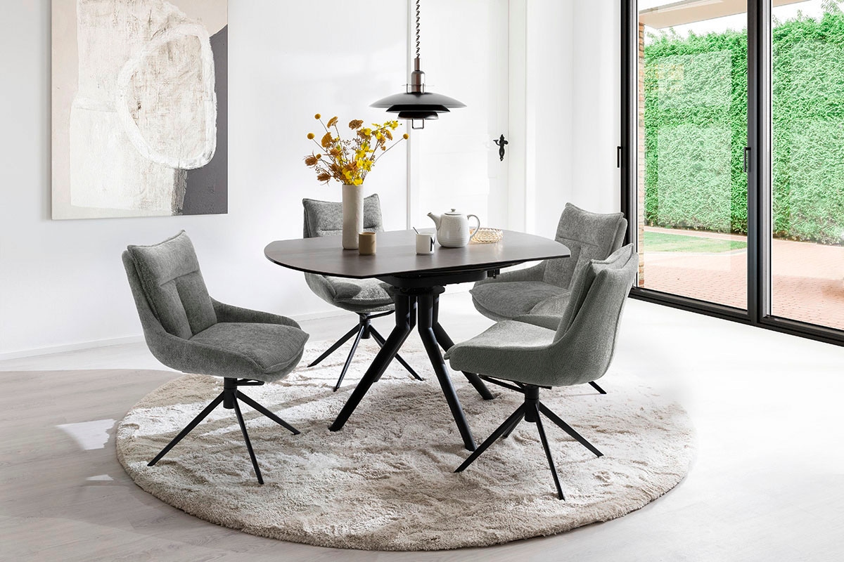 MCA furniture Esstisch »RUBIKON Vierfußtisch 90-135 cm«, (Einzelstück), Keramik, Metall, Längsseitenauszug, ausziehbar, 13 mm