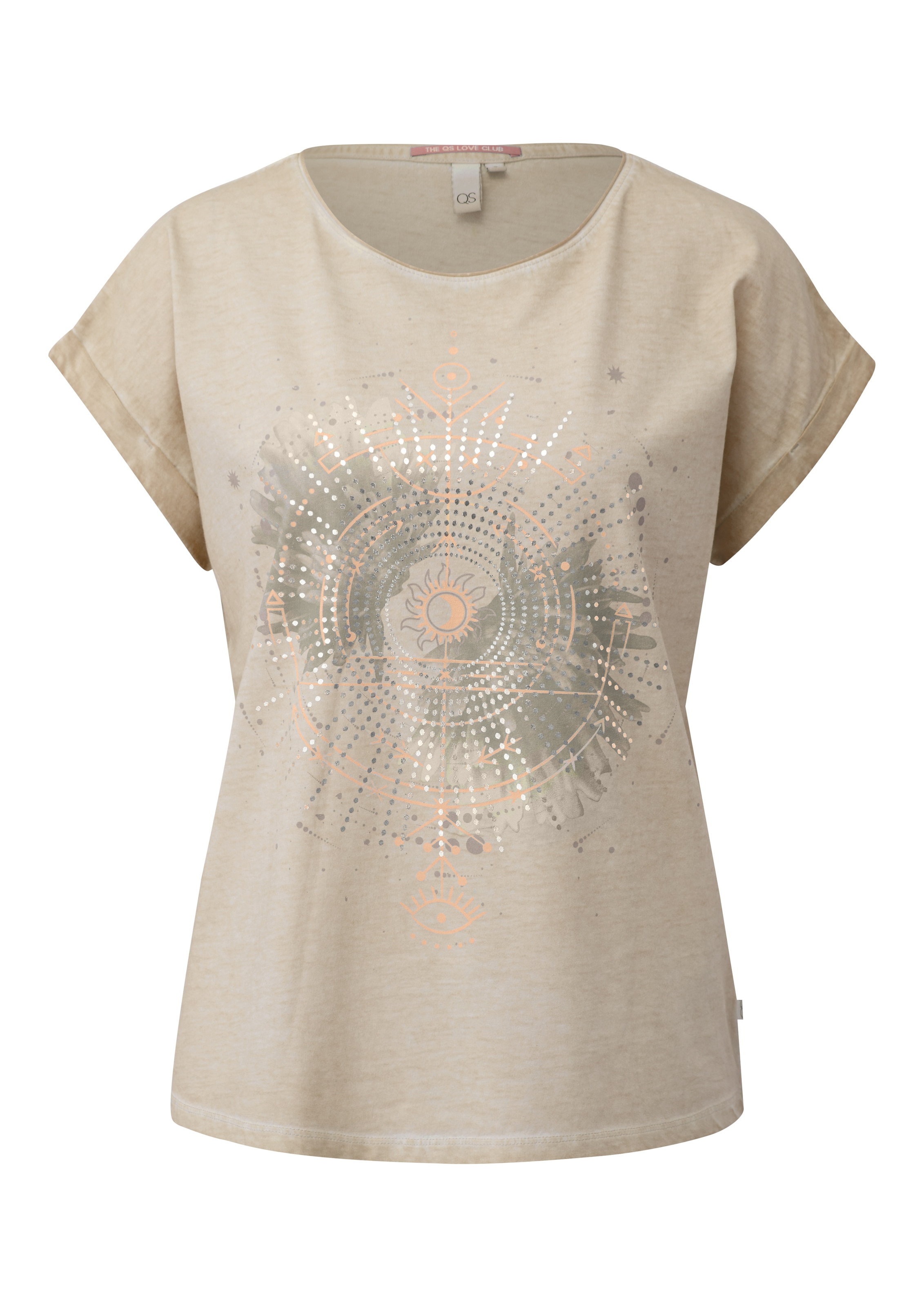 QS Rundhalsshirt mit großem Print