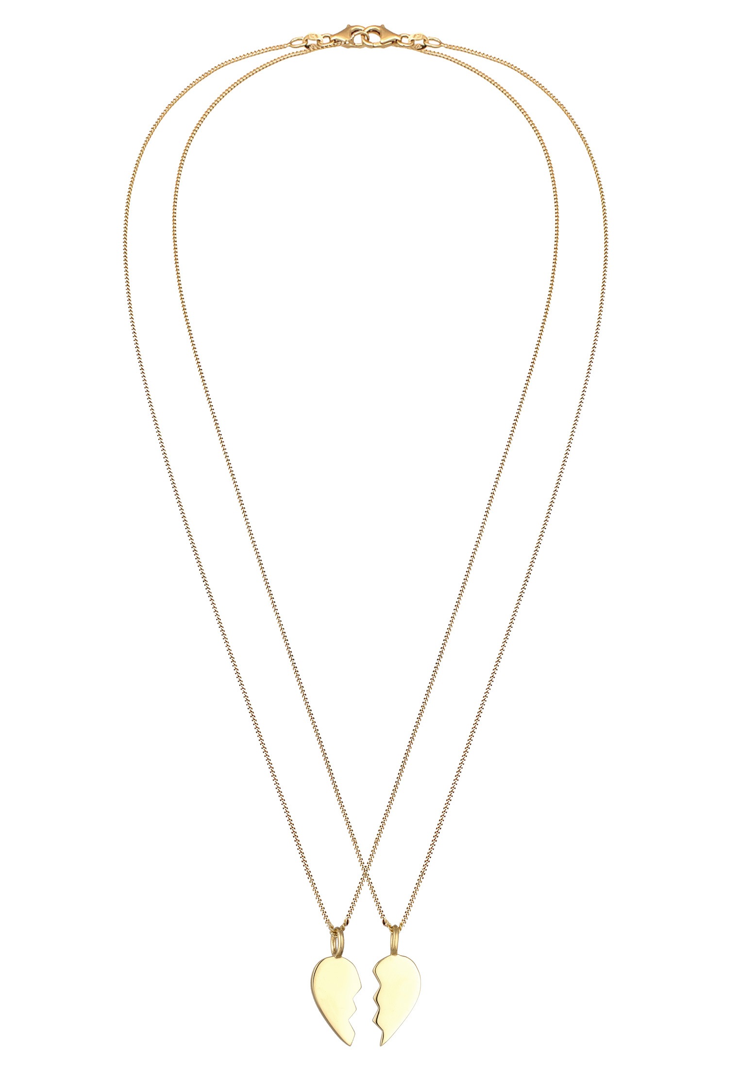 Elli Ohrring und Ketten Set »Halskette Set mit geteilten Herz 925 Sterling Silber« ()