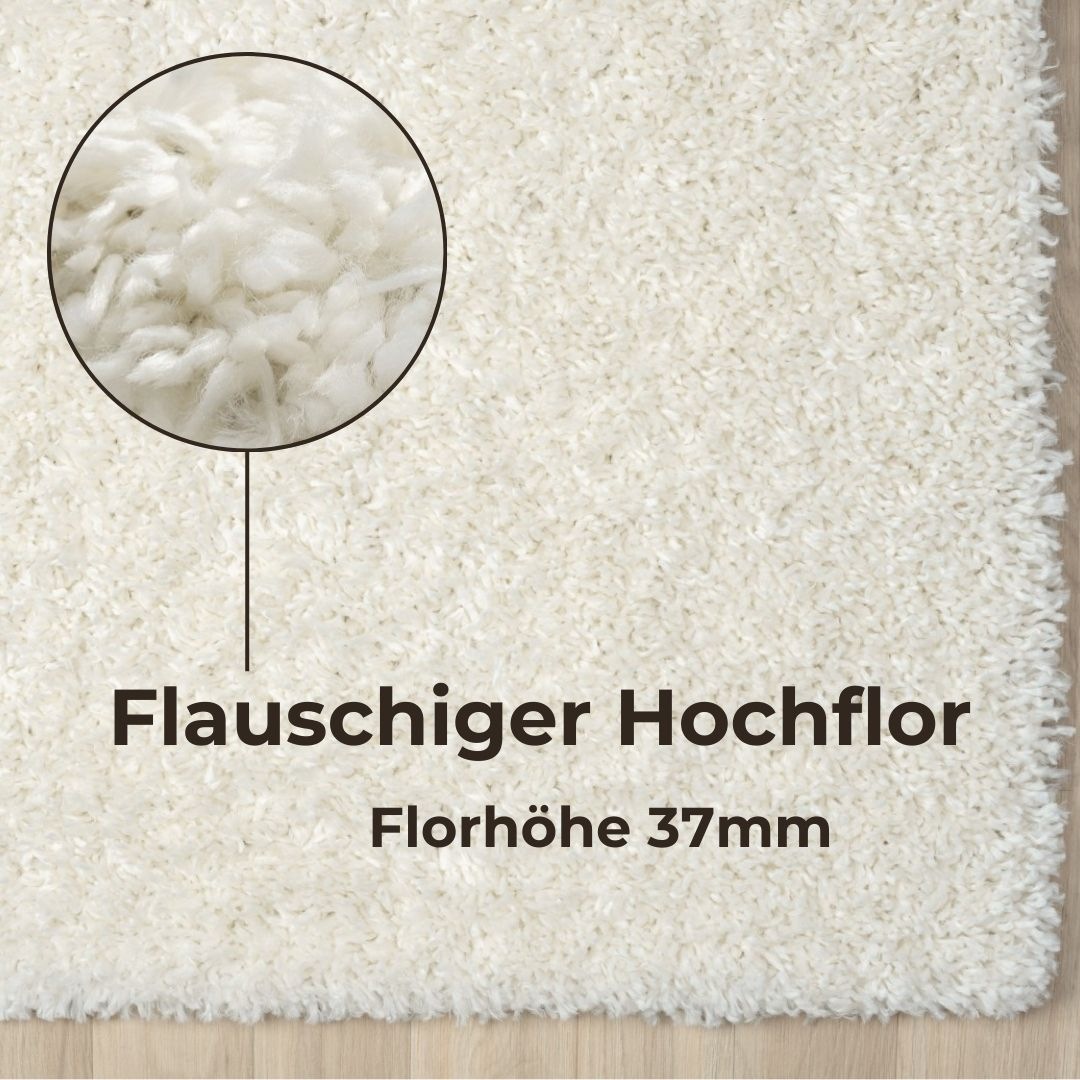 my home Hochflor-Teppich »Banji«, rechteckig, 37 mm Höhe, Uni Farben, weich und flauschig, auch als Läufer & in rund erhältlich