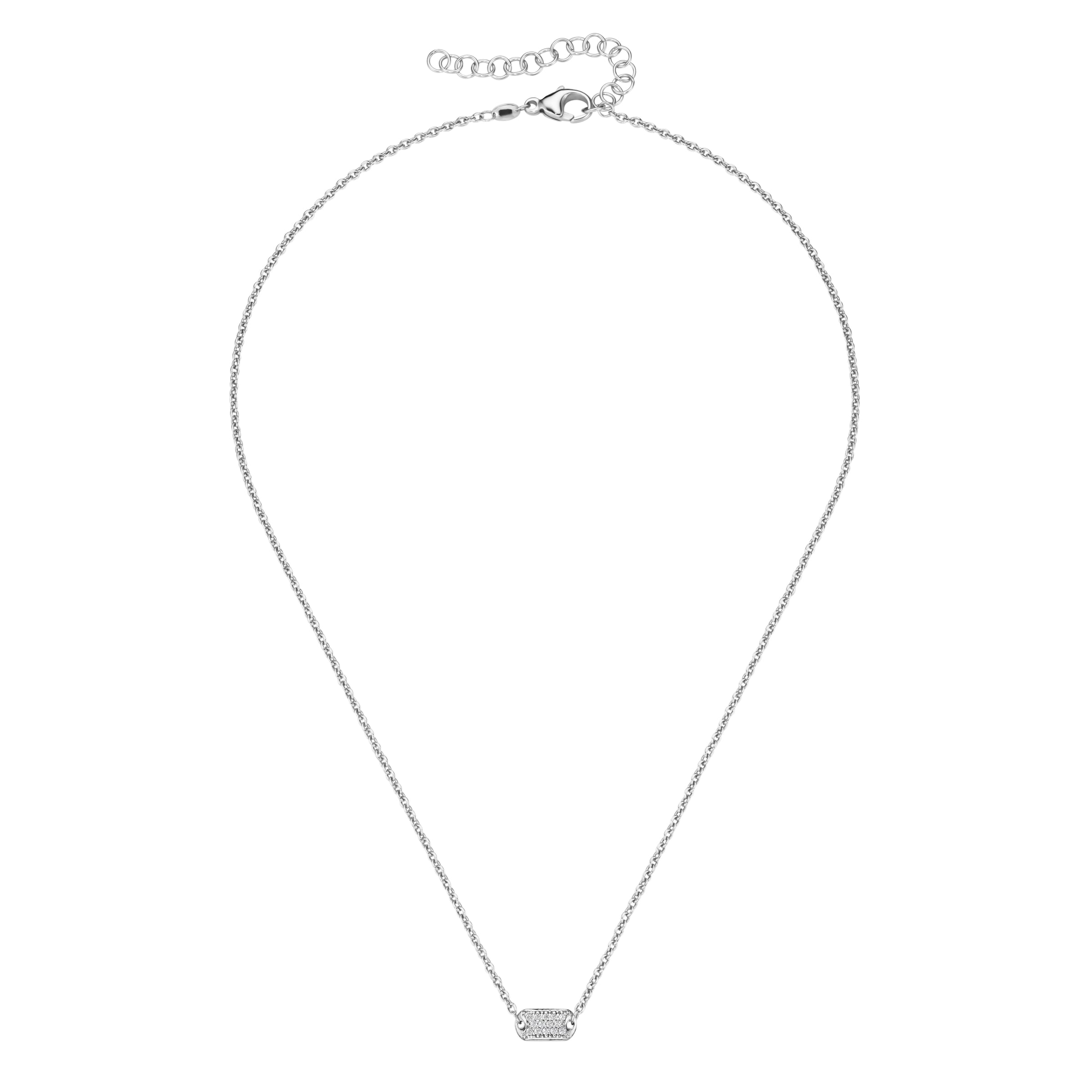 Smart Jewel Collier »Collier Mittelteil rechteckig mit Zirkonia, Silber 925«