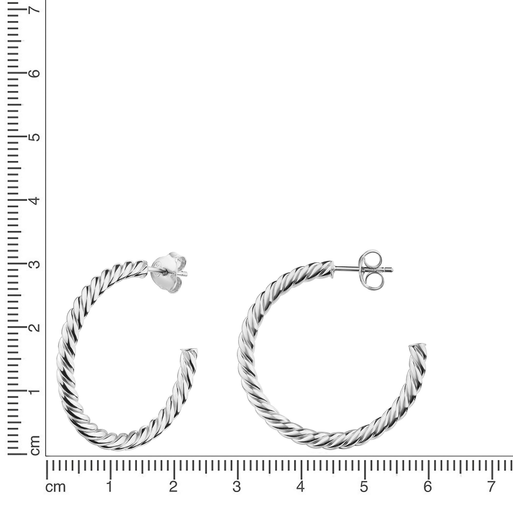 Firetti Paar Creolen »Schmuck Geschenk Silber 925 Ohrschmuck Ohrringe gedrehte Optik«