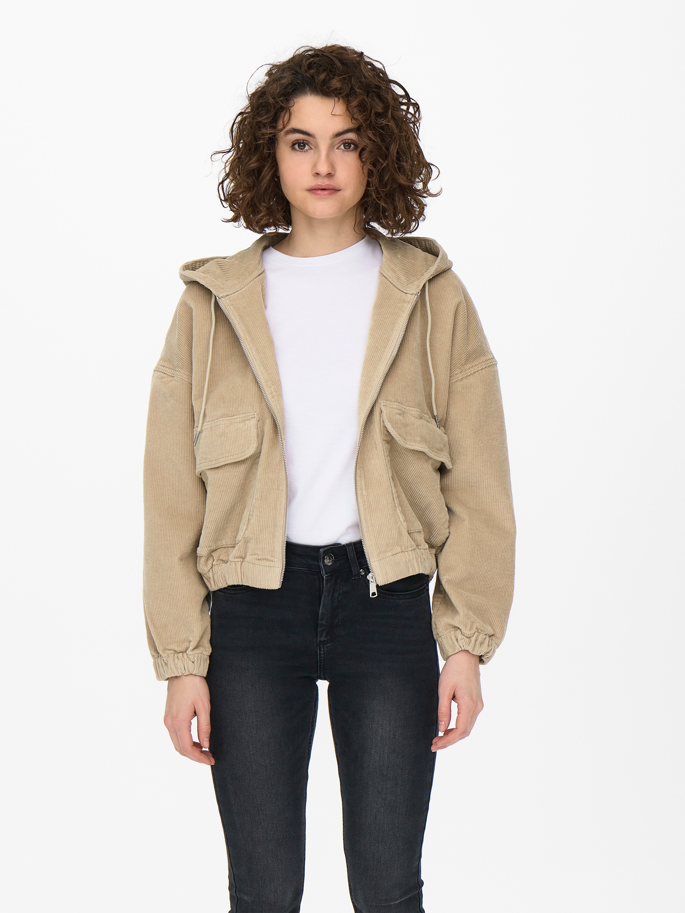 ONLY Cordjacke »ONLKENZIE L/S CORD JACKET PNT NOOS« mit Kapuze Baumwollmischung